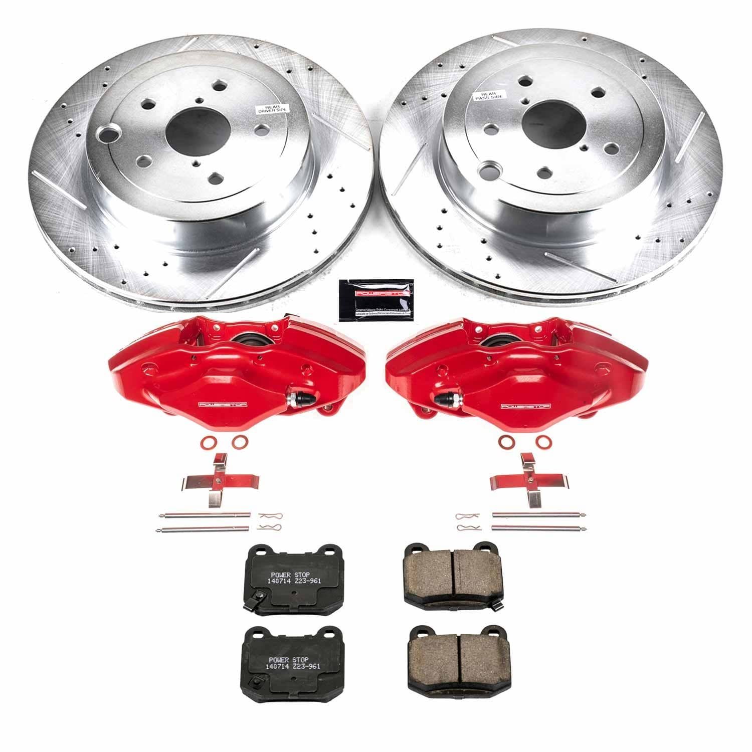 Power Stop - KC5305 - Rear - Disc Brake Pad/Caliper and Rotor Kit