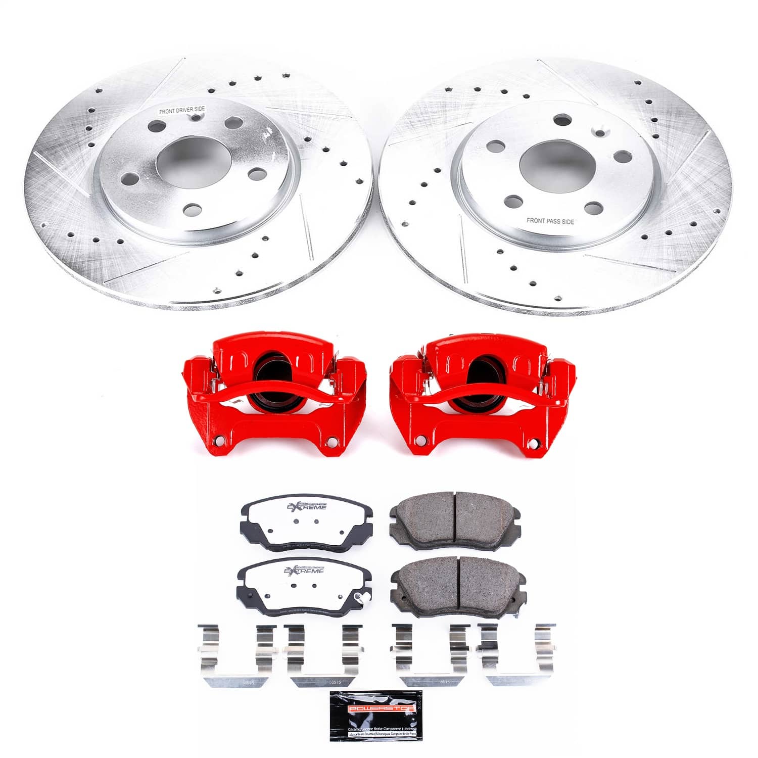 Power Stop - KC5334-26 - Front - Disc Brake Pad/Caliper and Rotor Kit
