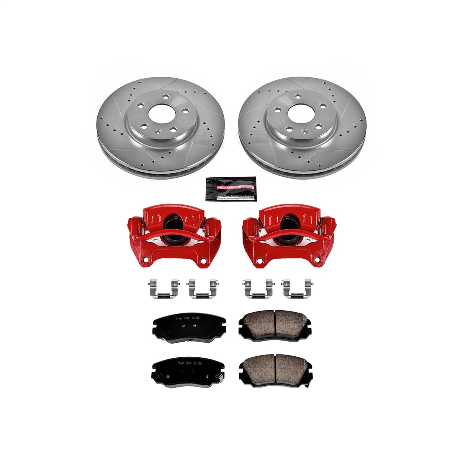 Power Stop - KC5334 - Front - Disc Brake Pad/Caliper and Rotor Kit