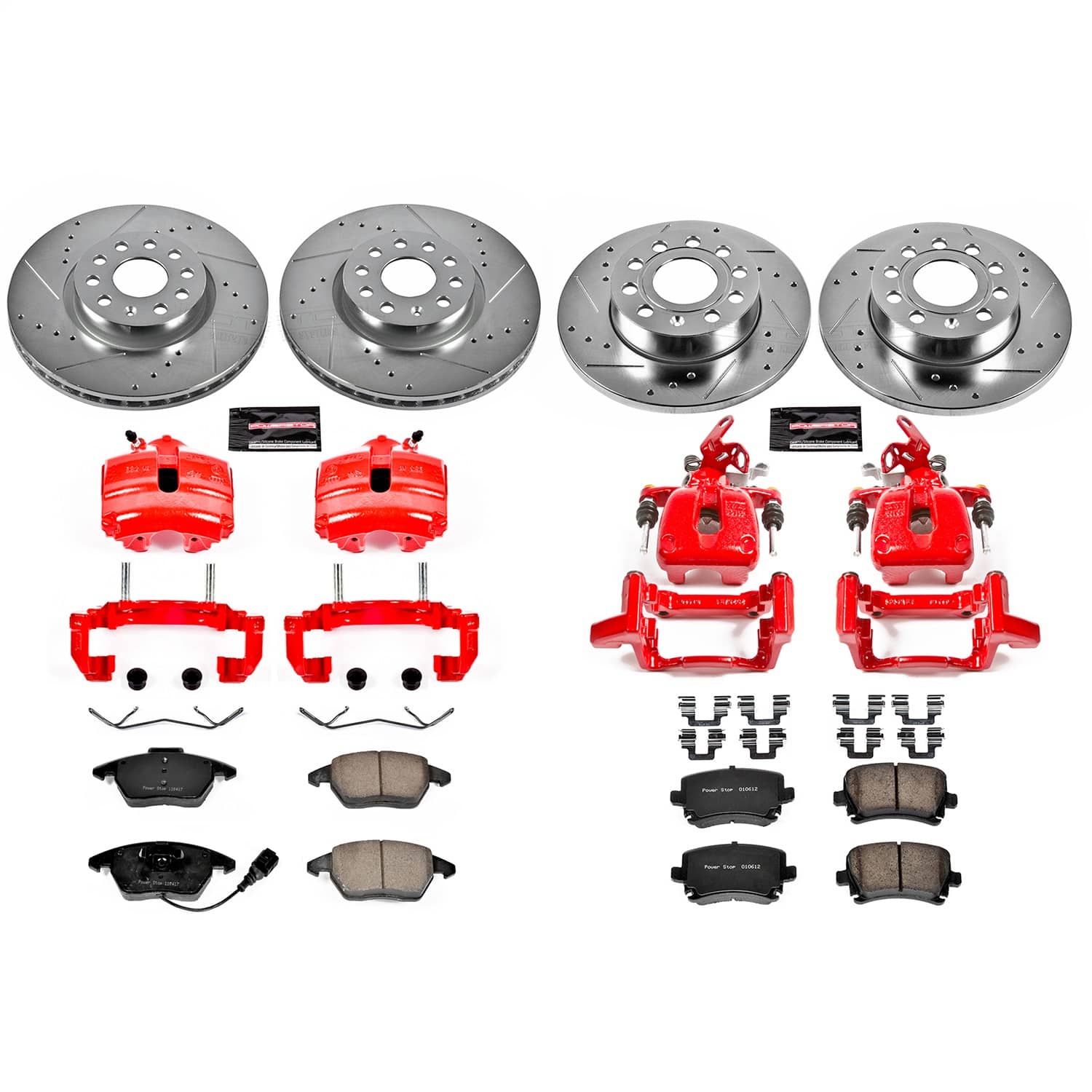 Power Stop - KC5363 - Front and Rear - Disc Brake Pad/Caliper and Rotor Kit