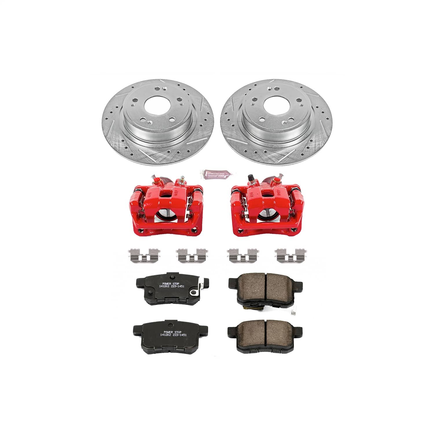 Power Stop - KC5368 - Rear - Disc Brake Pad/Caliper and Rotor Kit