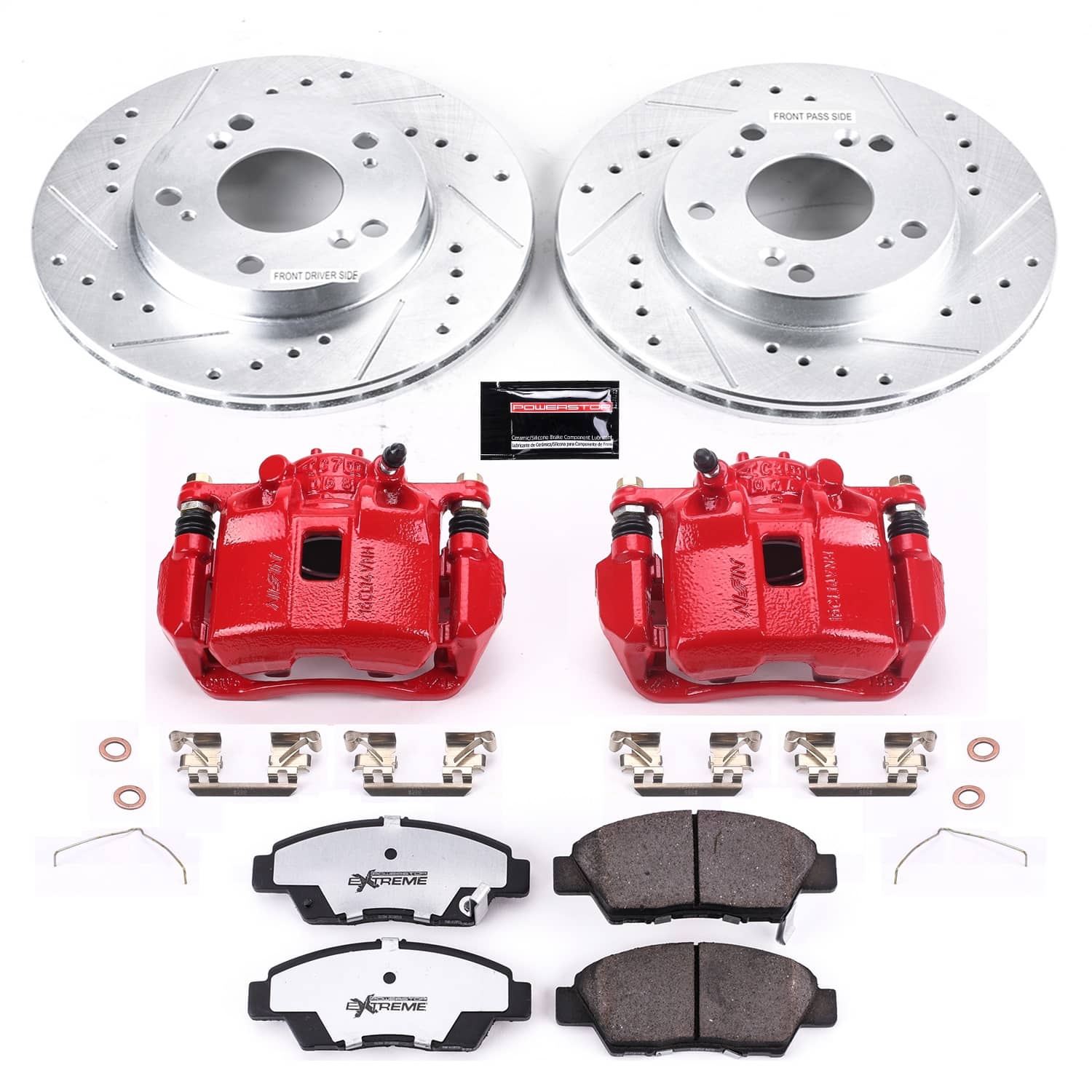 Power Stop - KC5400-26 - Front - Disc Brake Pad/Caliper and Rotor Kit