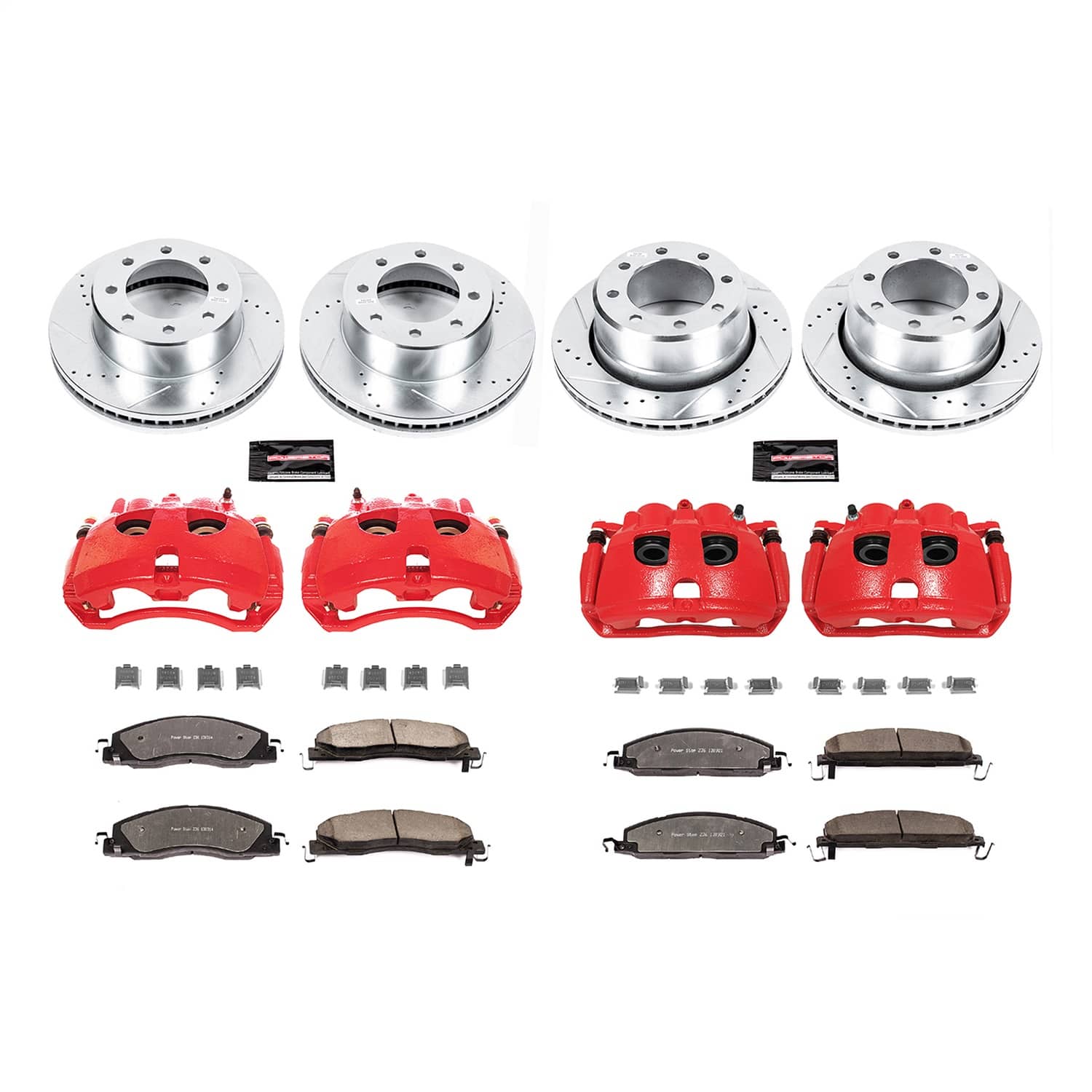 Power Stop - KC5458-36 - Front and Rear - Disc Brake Pad/Caliper and Rotor Kit