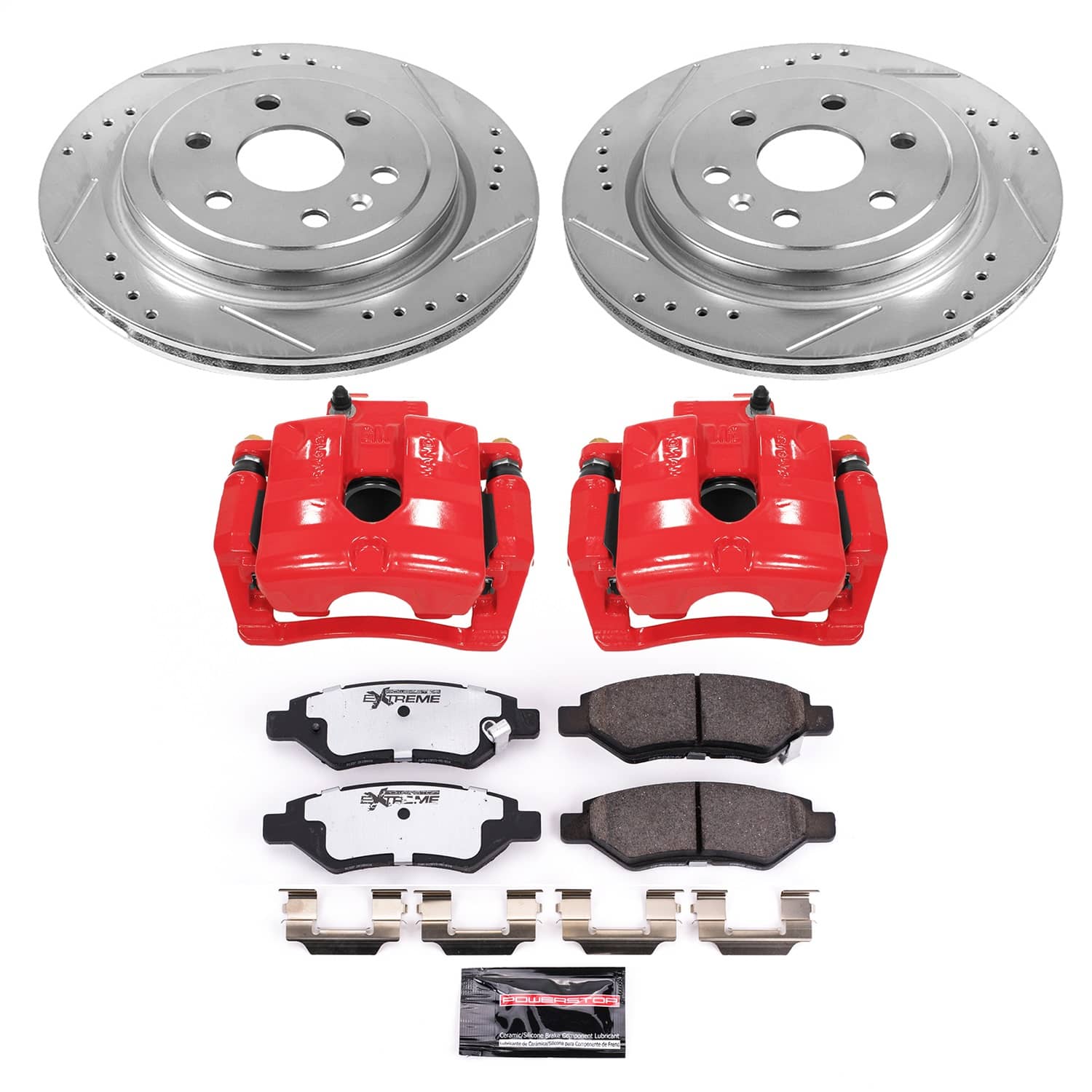 Power Stop - KC5543-26 - Rear - Disc Brake Pad/Caliper and Rotor Kit