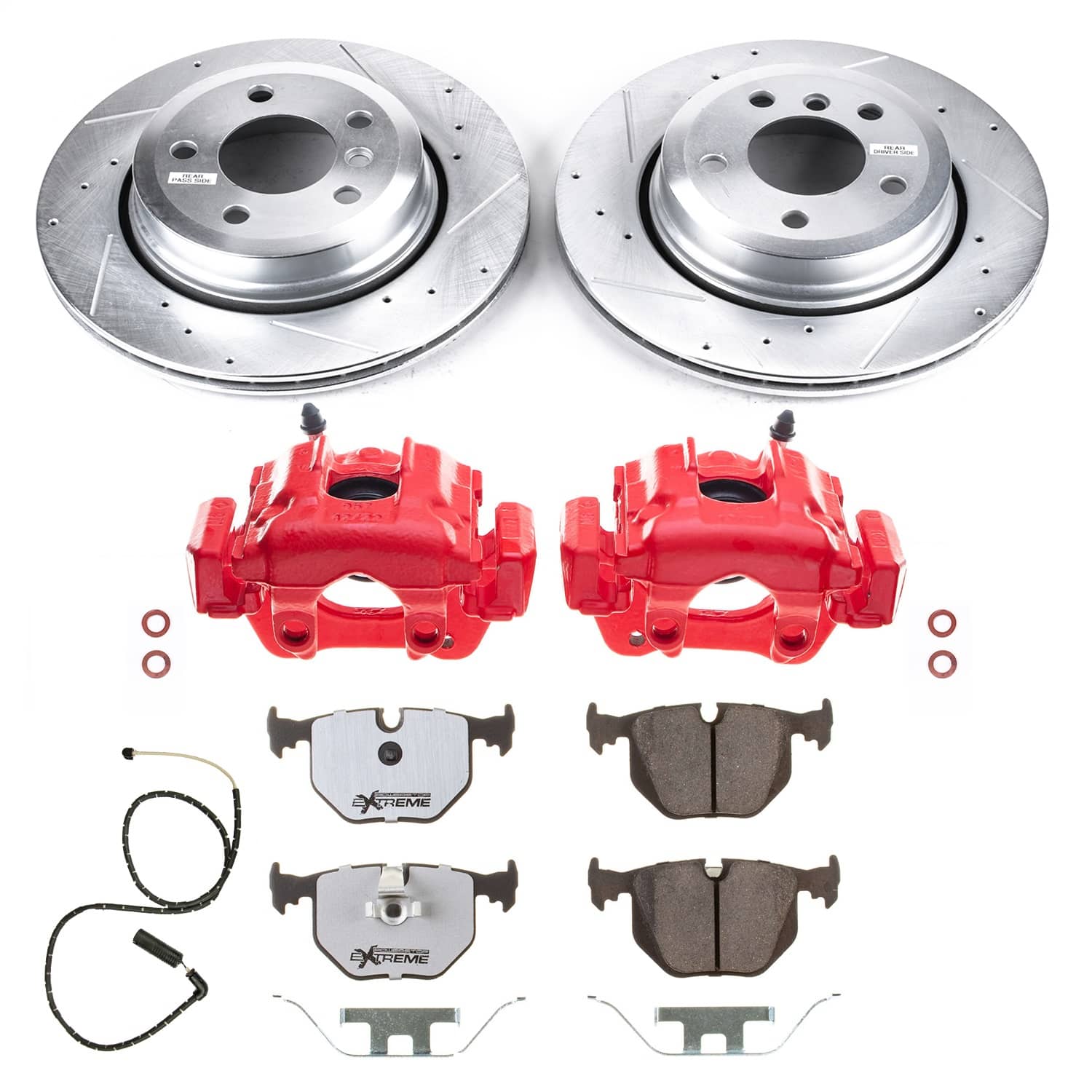 Power Stop - KC5738-26 - Rear - Disc Brake Pad/Caliper and Rotor Kit