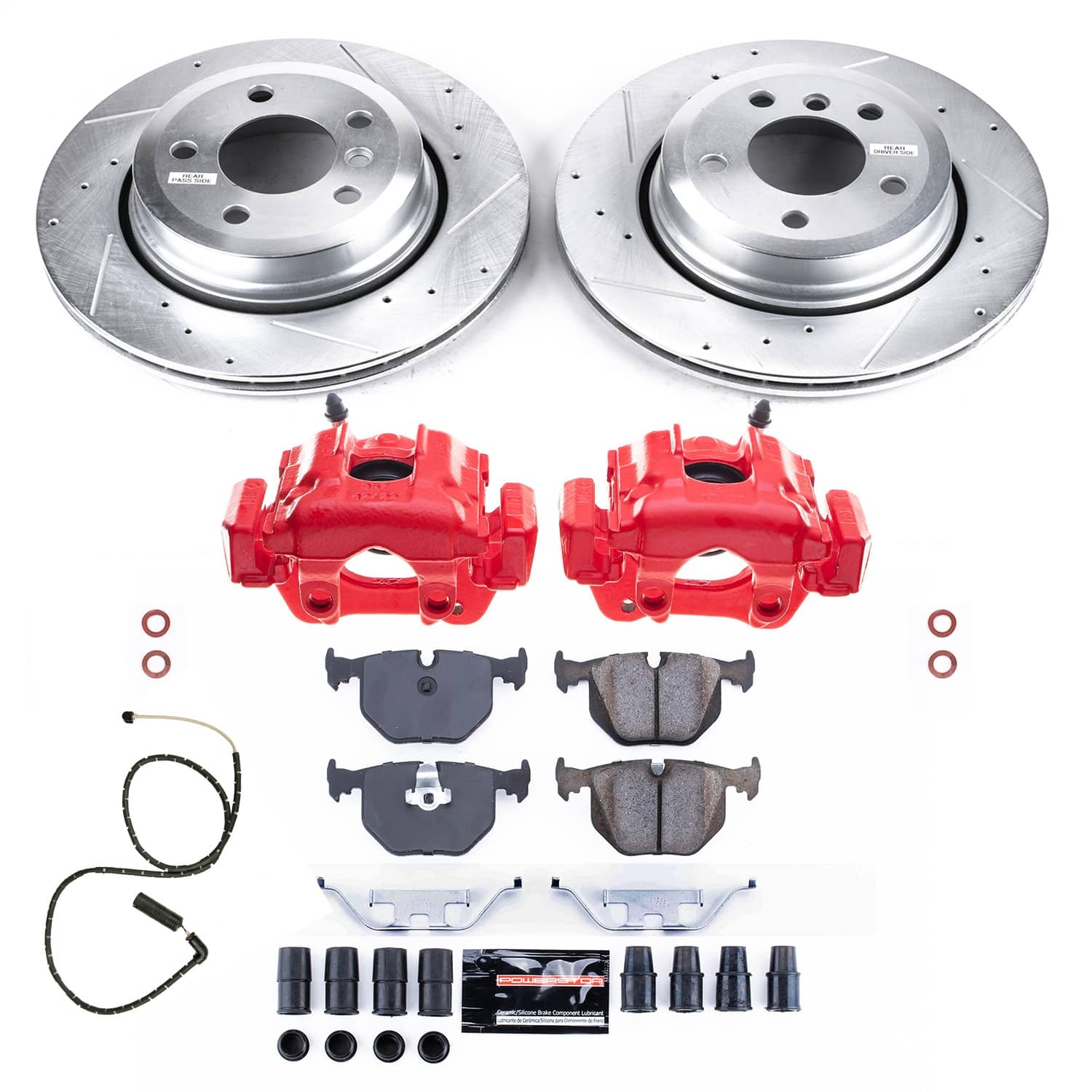 Power Stop - KC5738 - Rear - Disc Brake Pad/Caliper and Rotor Kit