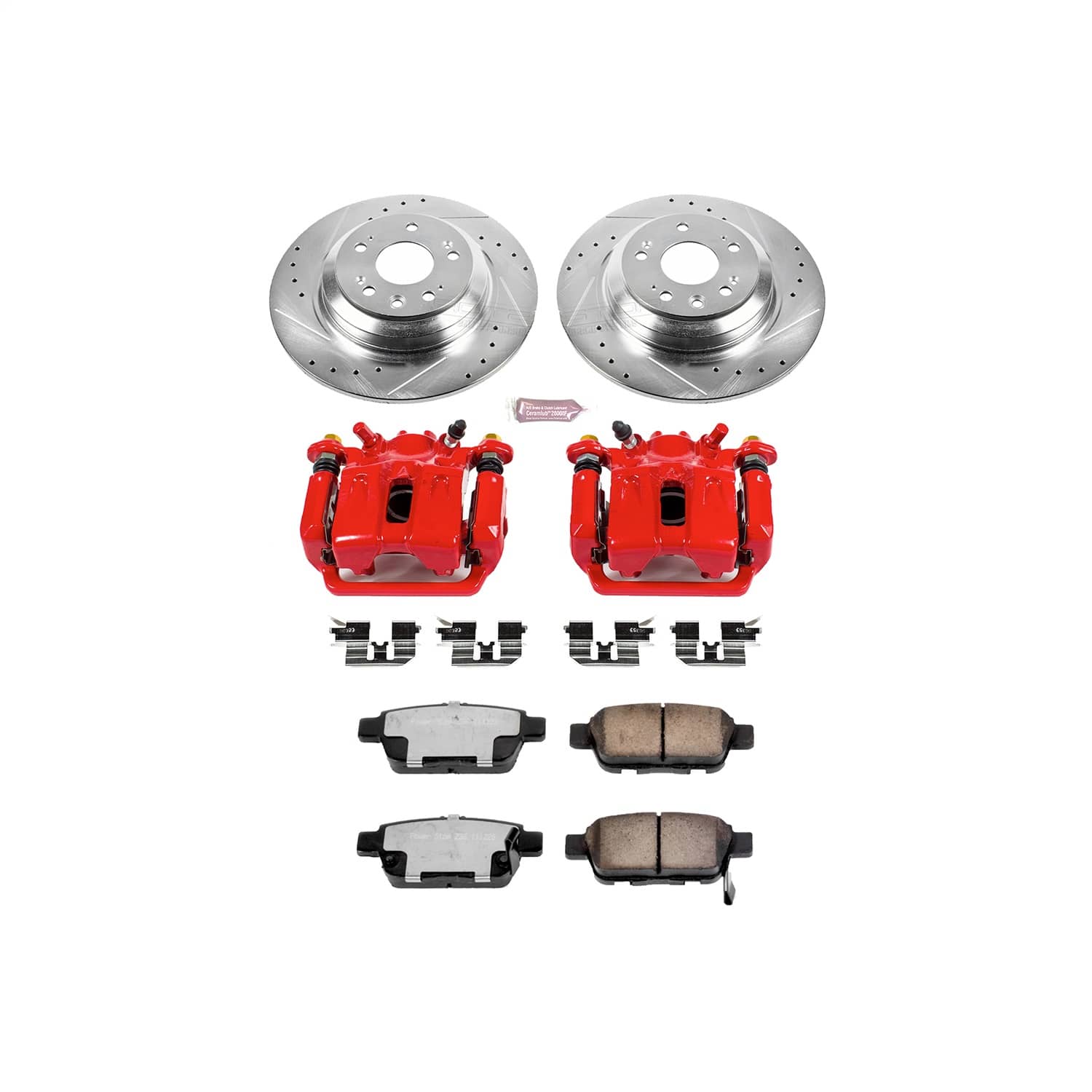 Power Stop - KC5854-36 - Rear - Disc Brake Pad/Caliper and Rotor Kit