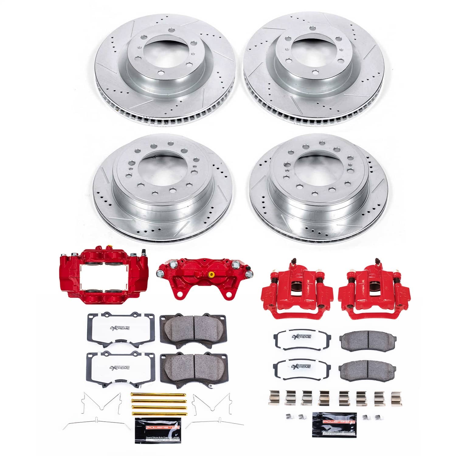 Power Stop - KC5874A-36 - Front and Rear - Disc Brake Pad/Caliper and Rotor Kit