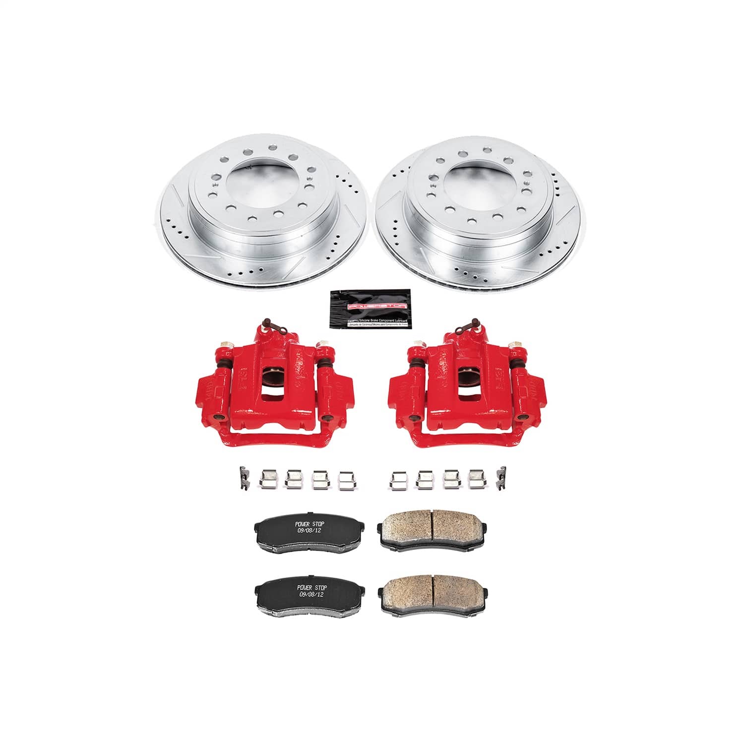 Power Stop - KC5875A - Rear - Disc Brake Pad/Caliper and Rotor Kit