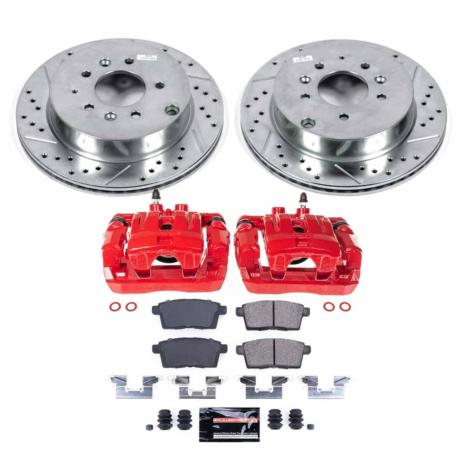 Power Stop - KC5876 - Rear - Disc Brake Pad/Caliper and Rotor Kit
