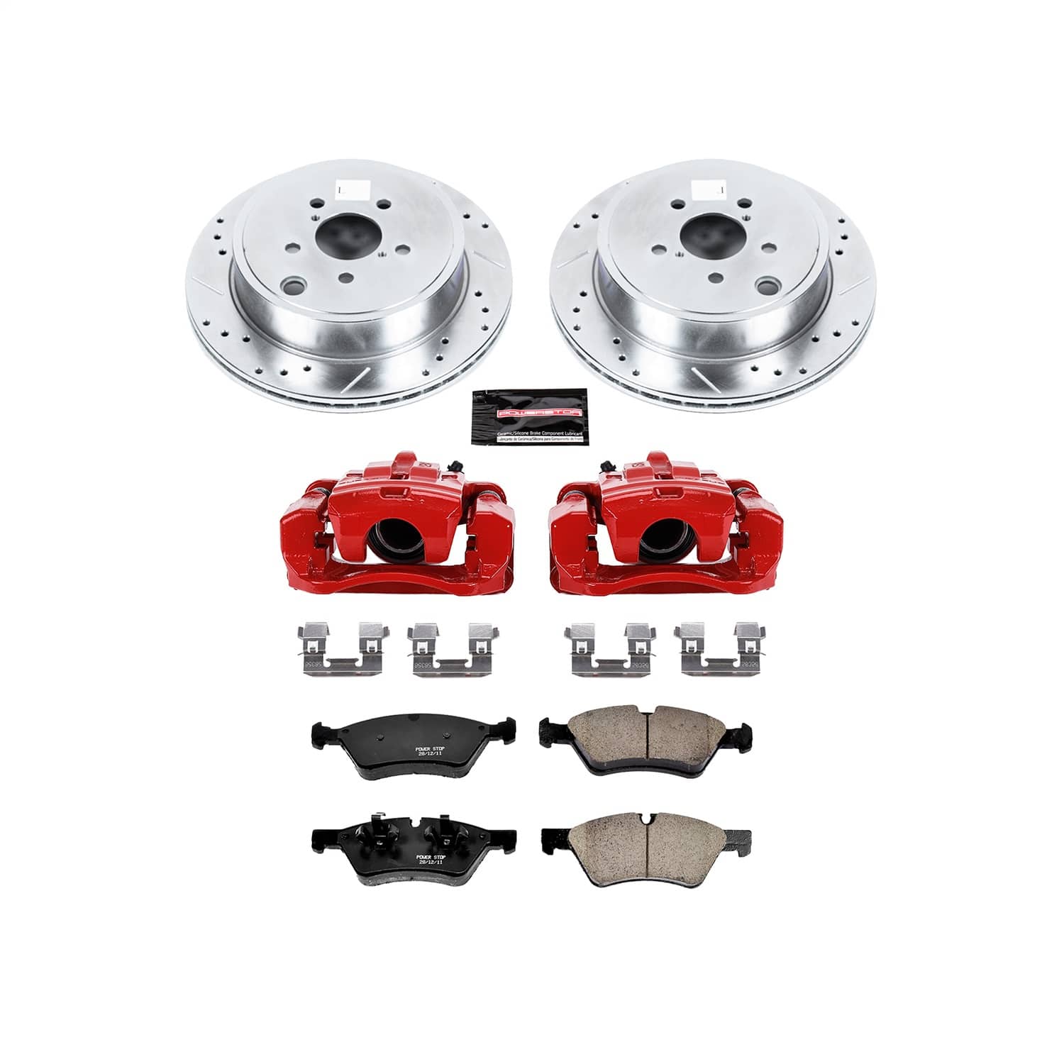 Power Stop - KC5883 - Rear - Disc Brake Pad/Caliper and Rotor Kit