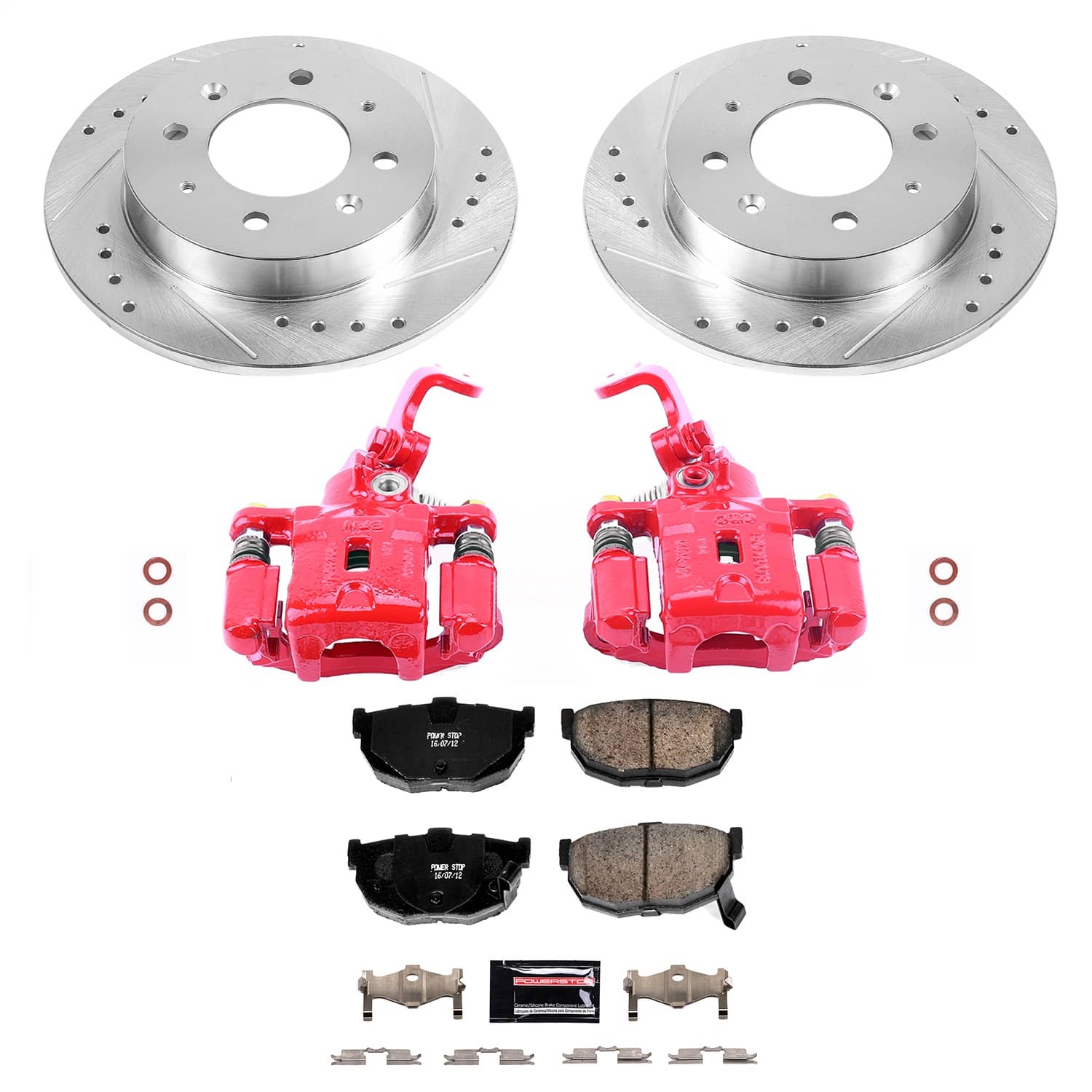 Power Stop - KC5905 - Rear - Disc Brake Pad/Caliper and Rotor Kit