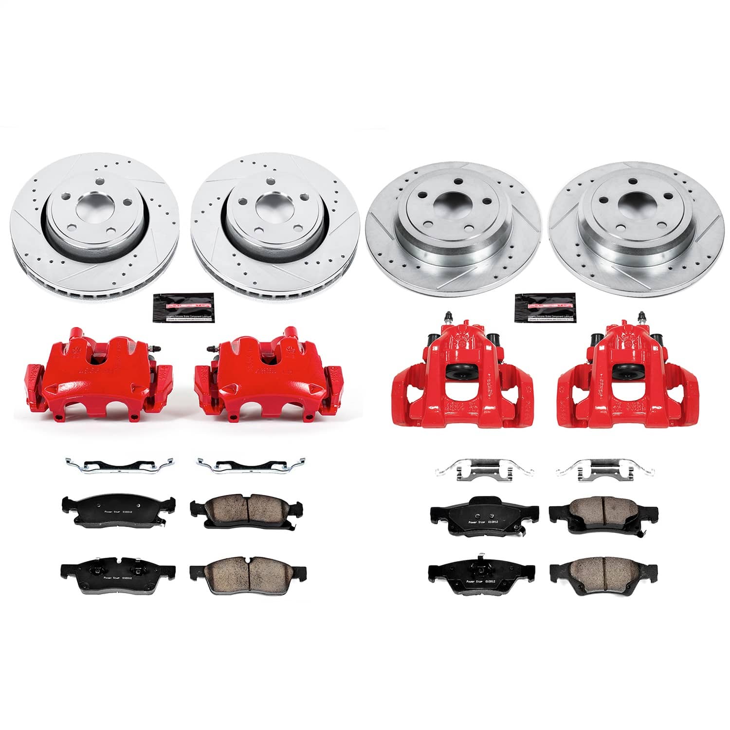 Power Stop - KC5952 - Front and Rear - Disc Brake Pad/Caliper and Rotor Kit