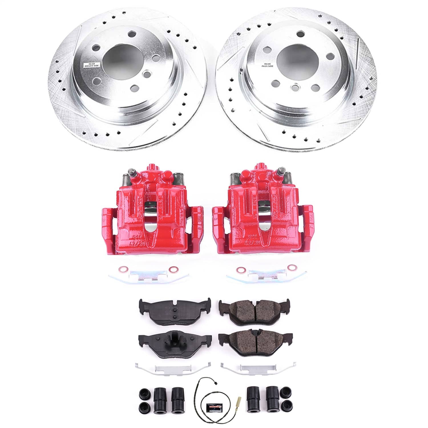Power Stop - KC5980 - Rear - Disc Brake Pad/Caliper and Rotor Kit