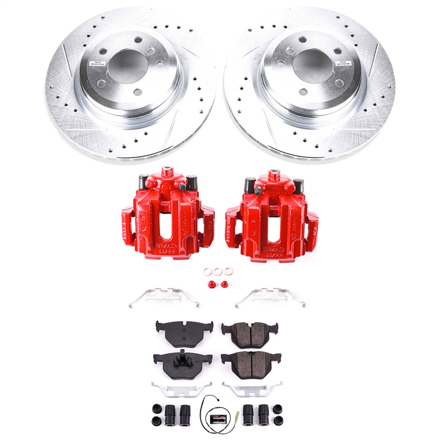 Power Stop - KC5982 - Rear - Disc Brake Pad/Caliper and Rotor Kit