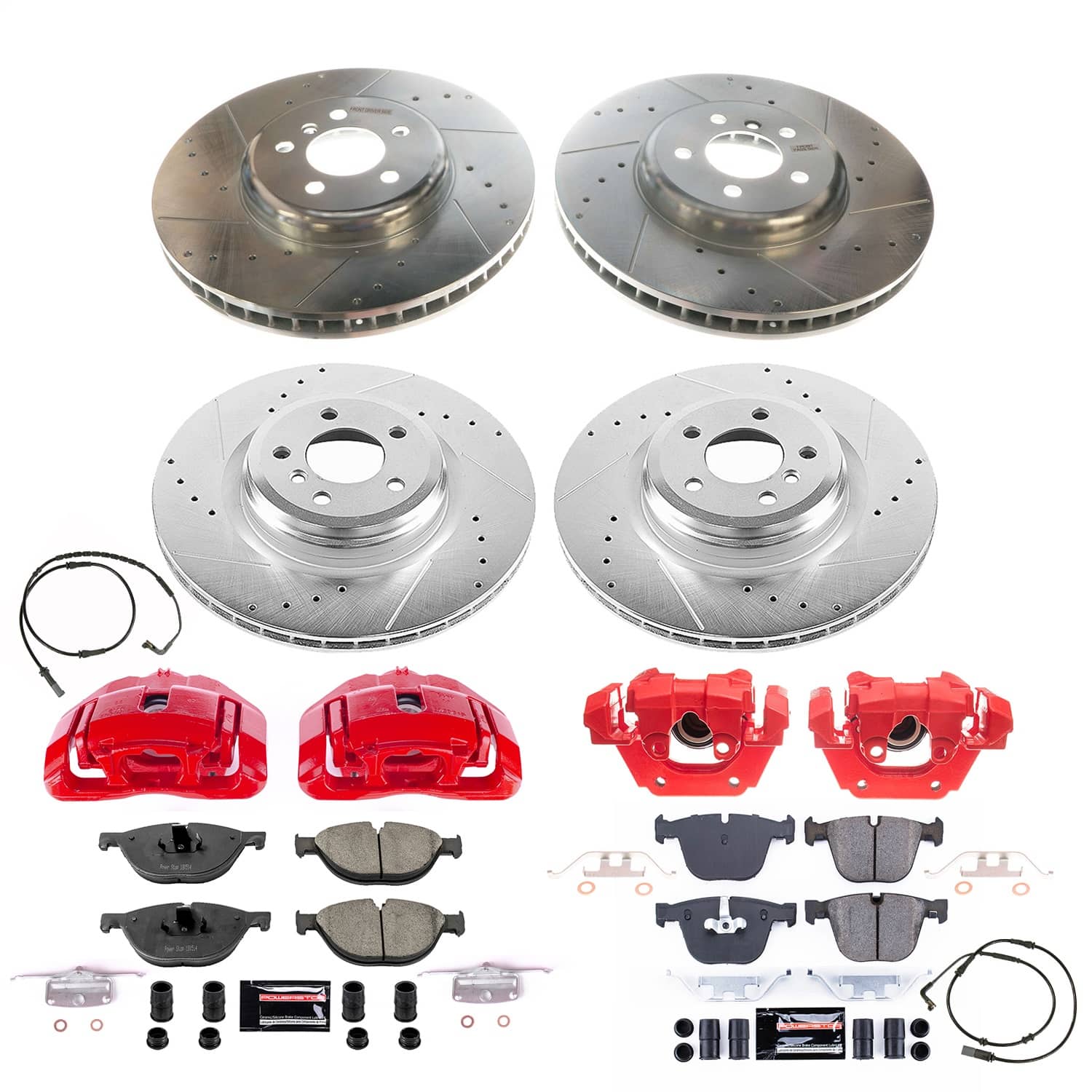 Power Stop - KC6013 - Front and Rear - Disc Brake Pad/Caliper and Rotor Kit