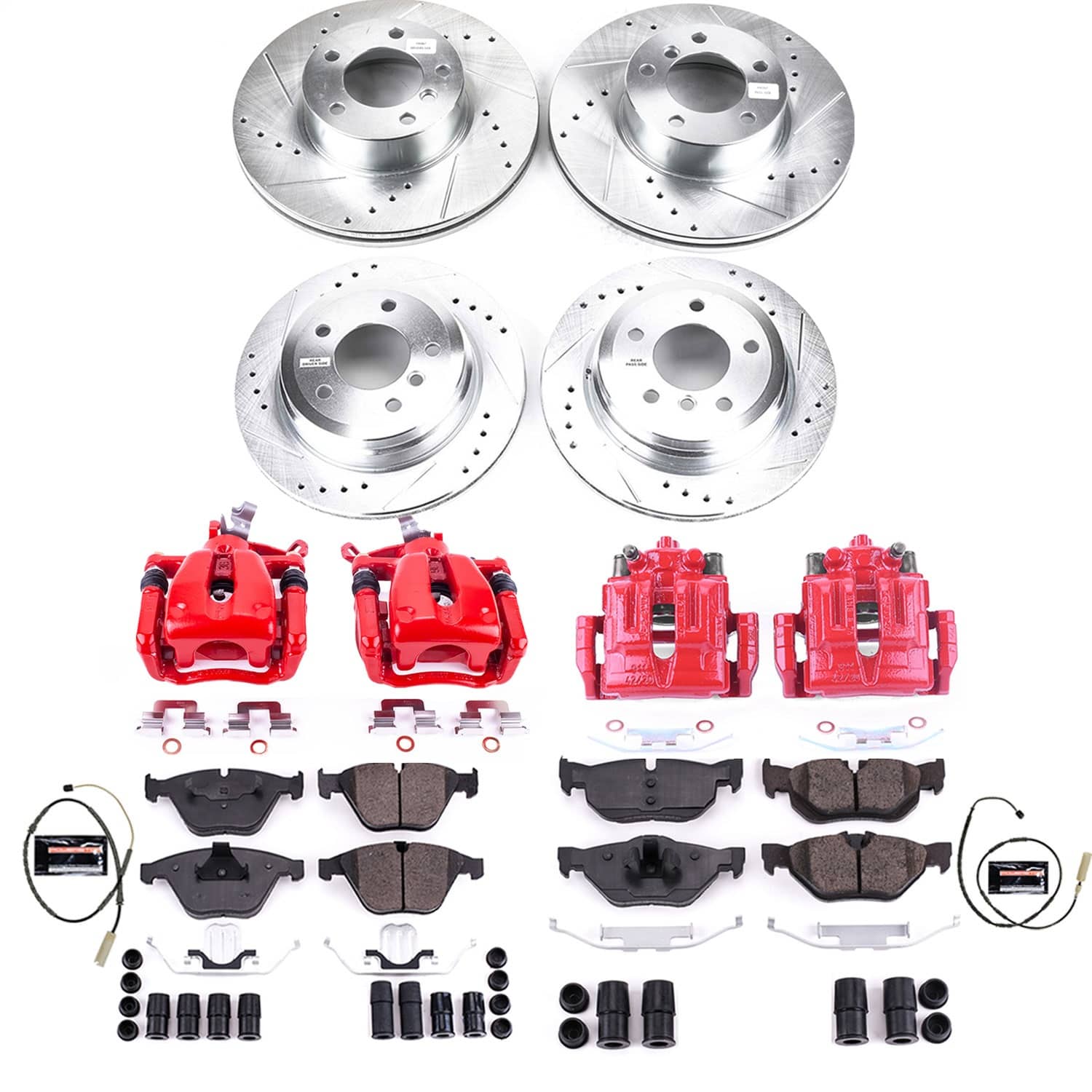 Power Stop - KC6074 - Front and Rear - Disc Brake Pad/Caliper and Rotor Kit