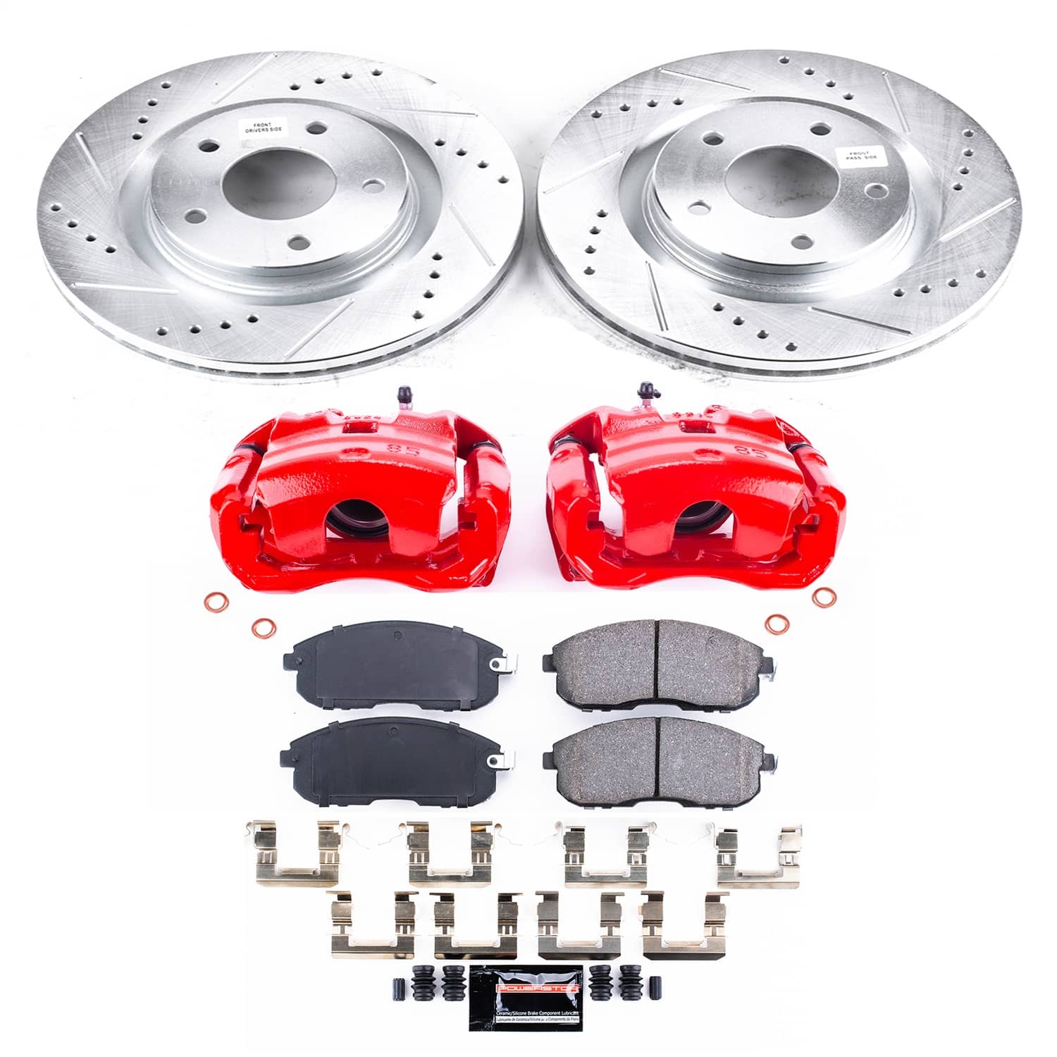 Power Stop - KC6094 - Front - Disc Brake Pad/Caliper and Rotor Kit