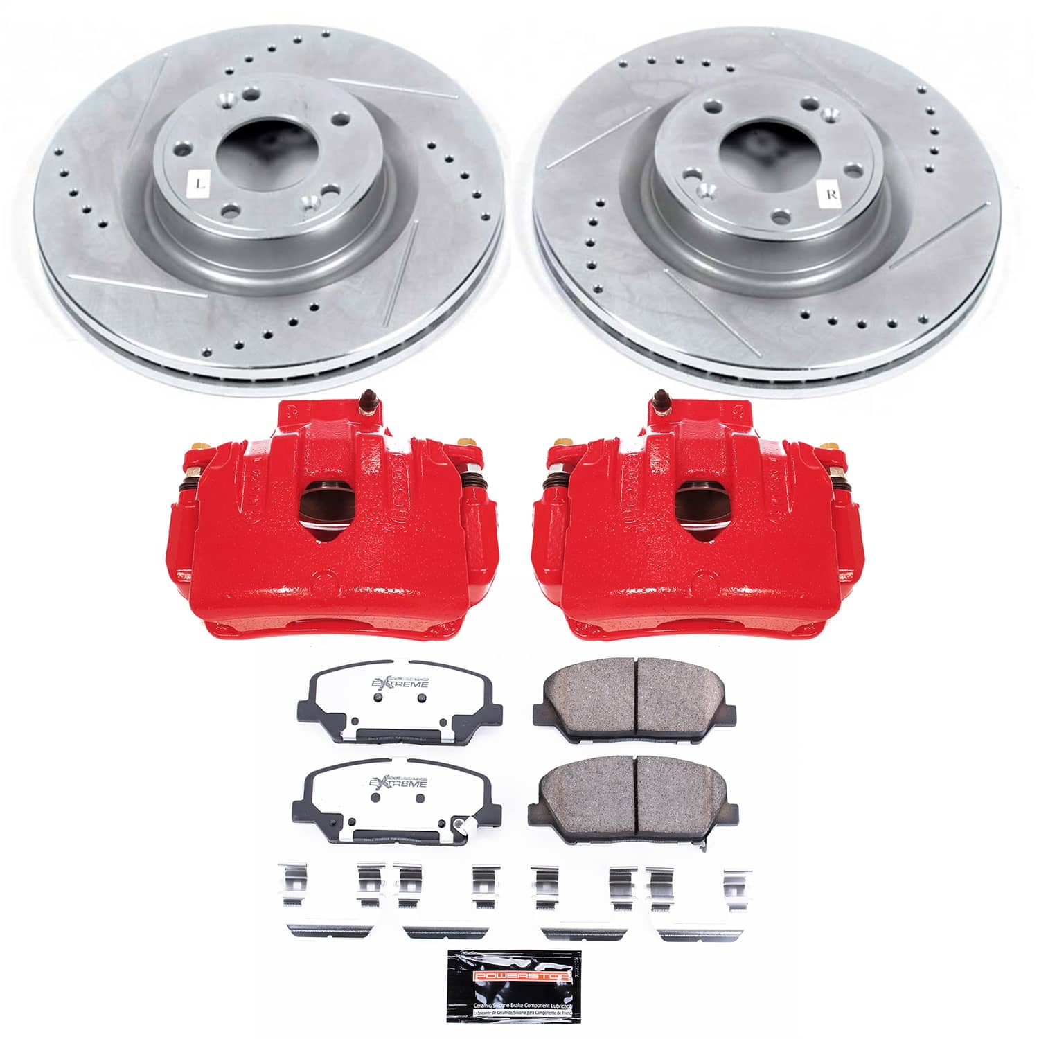 Power Stop - KC6169-26 - Front - Disc Brake Pad/Caliper and Rotor Kit
