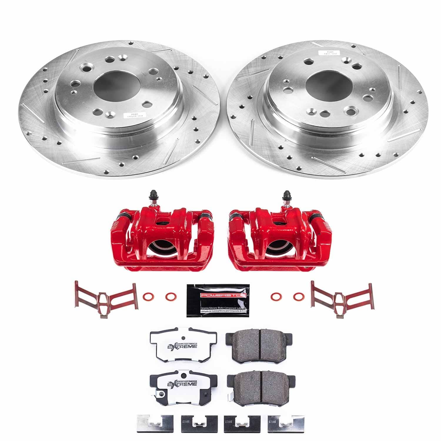 Power Stop - KC6172-26 - Rear - Disc Brake Pad/Caliper and Rotor Kit