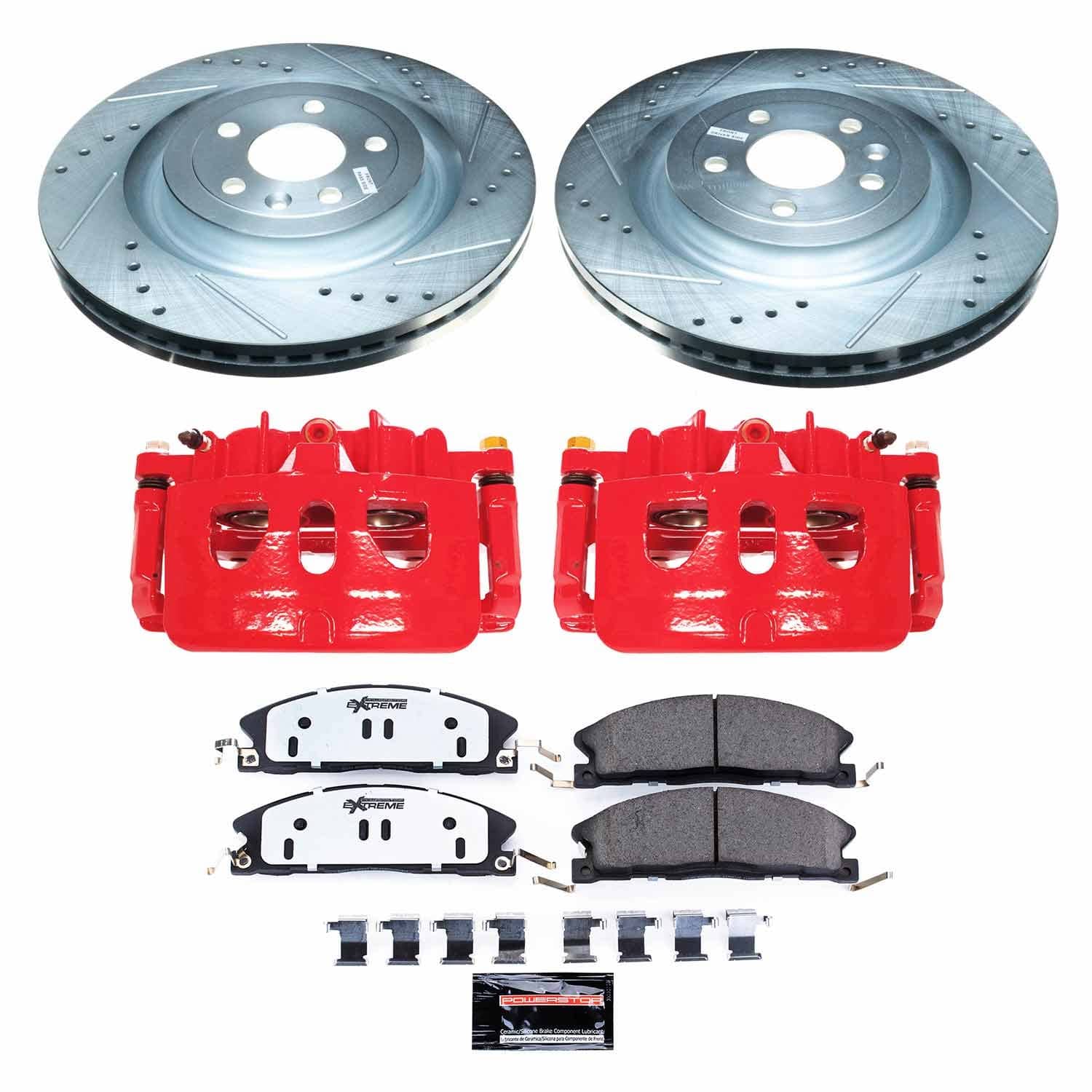 Power Stop - KC6374-36 - Front - Disc Brake Pad/Caliper and Rotor Kit