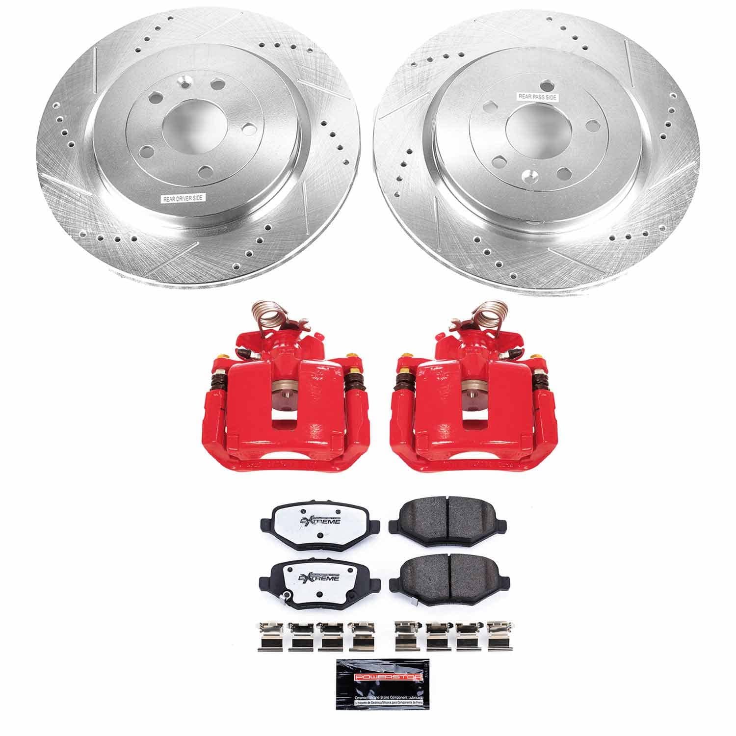 Power Stop - KC6376-36 - Rear - Disc Brake Pad/Caliper and Rotor Kit