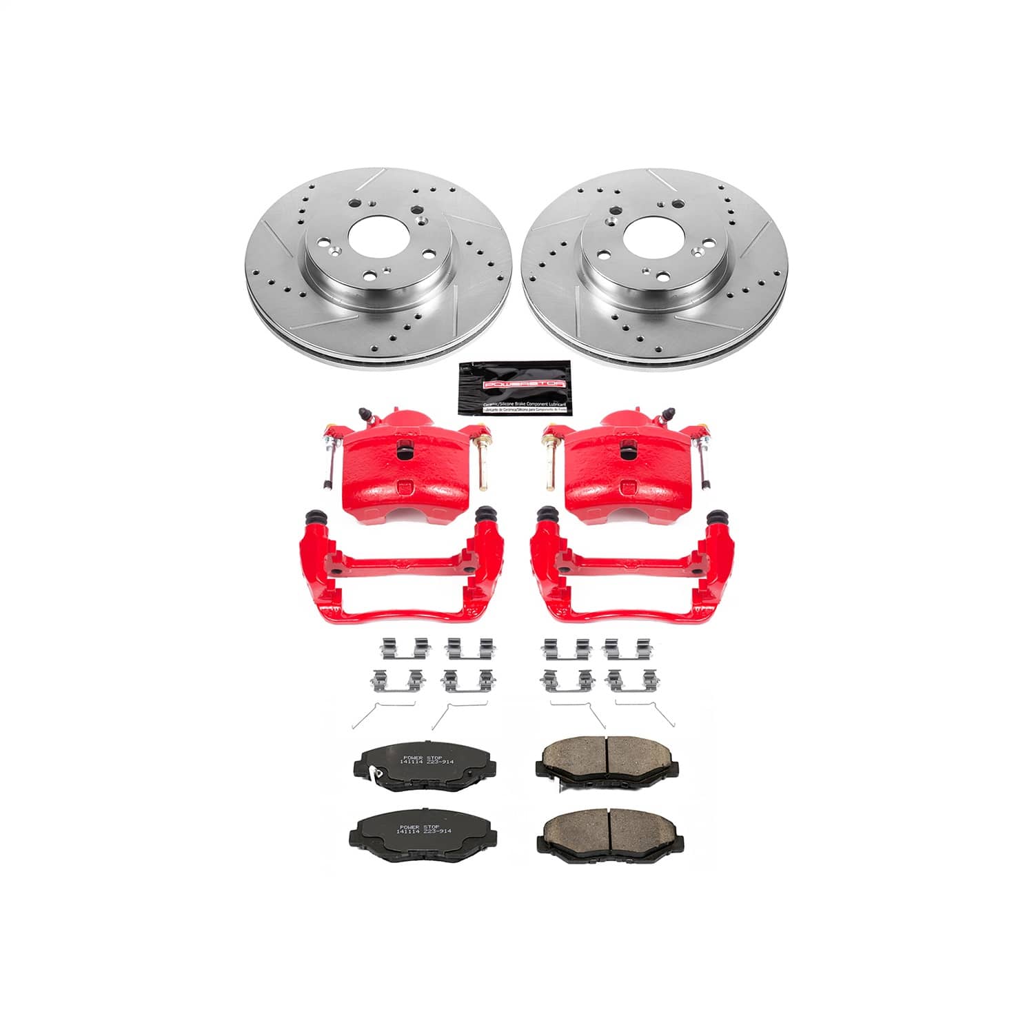 Power Stop - KC6490 - Front - Disc Brake Pad/Caliper and Rotor Kit
