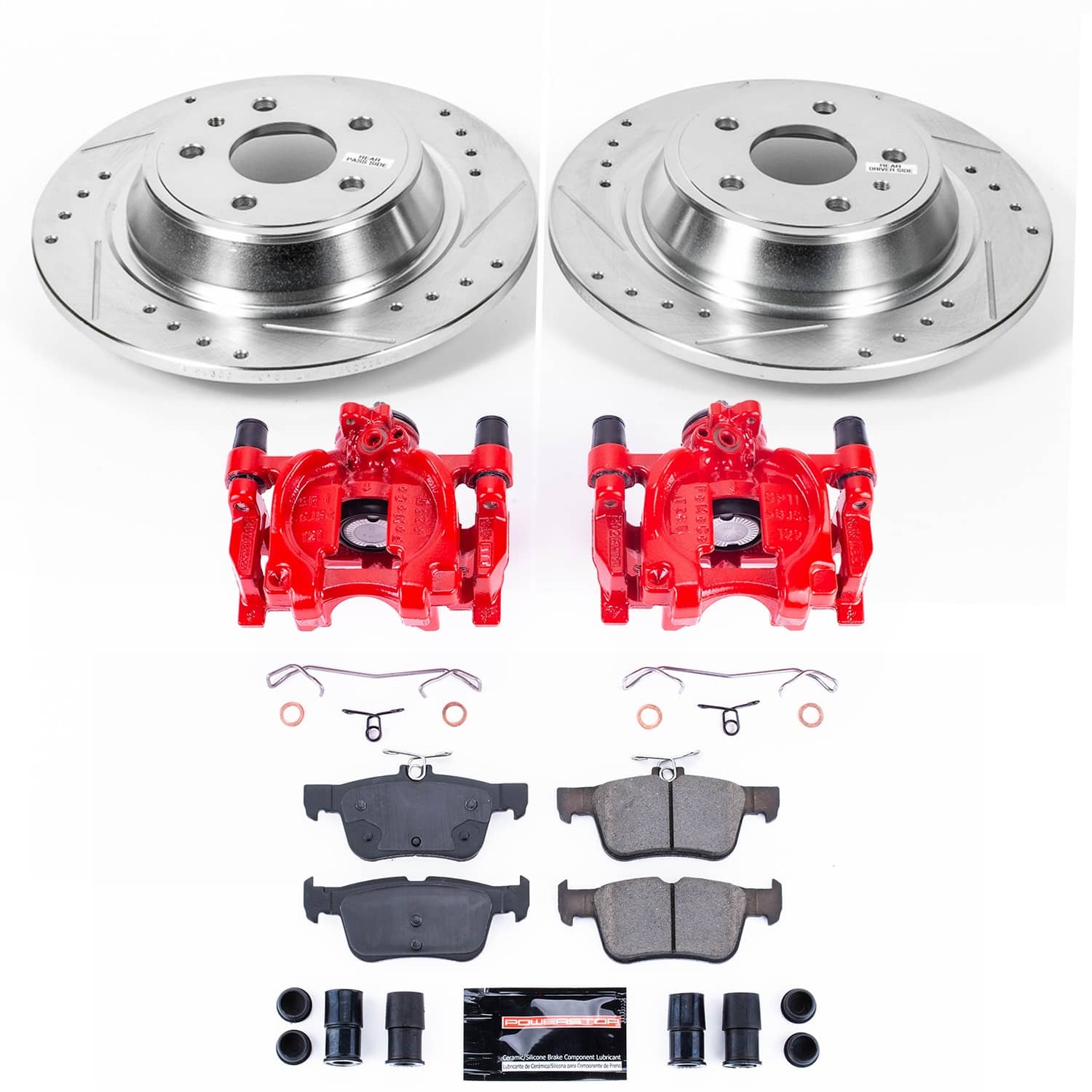 Power Stop - KC6559A - Rear - Disc Brake Pad/Caliper and Rotor Kit