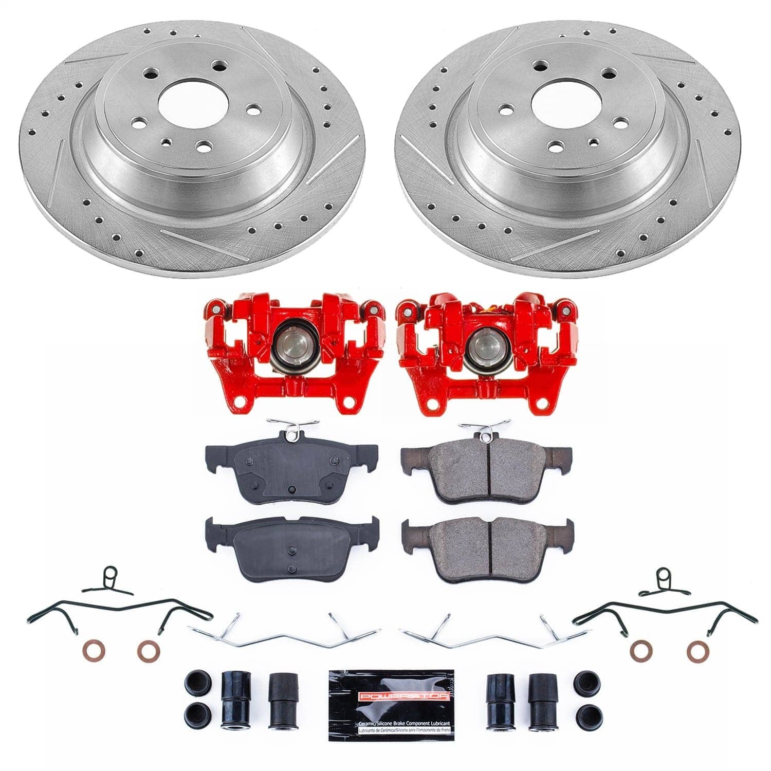 Power Stop - KC6817B - Rear - Disc Brake Pad/Caliper and Rotor Kit