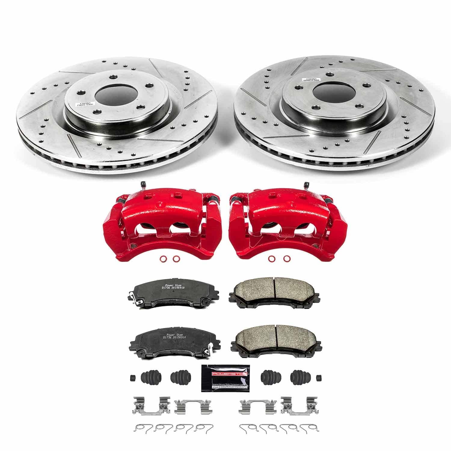 Power Stop - KC6944 - Front - Disc Brake Pad/Caliper and Rotor Kit