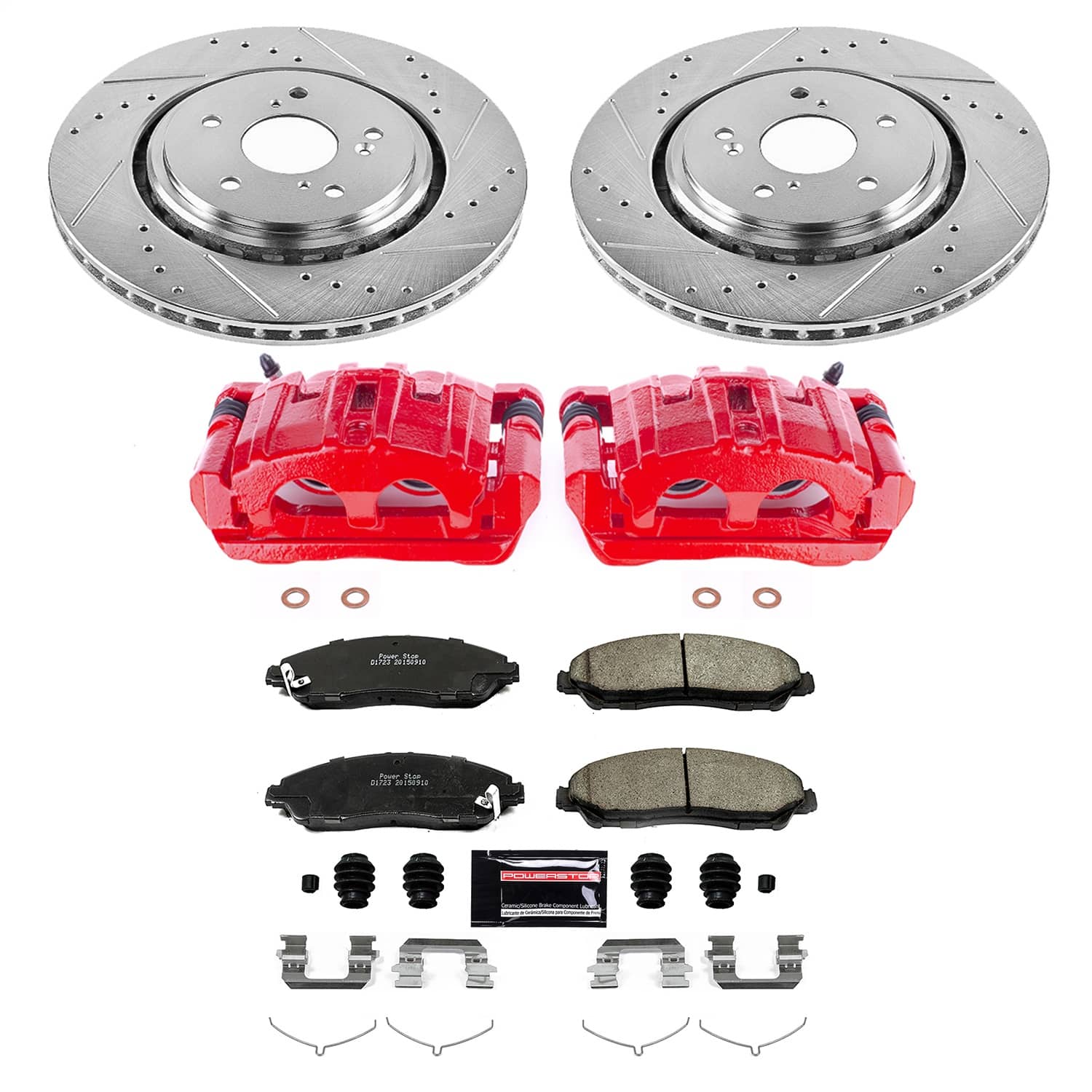 Power Stop - KC6957 - Front - Disc Brake Pad/Caliper and Rotor Kit