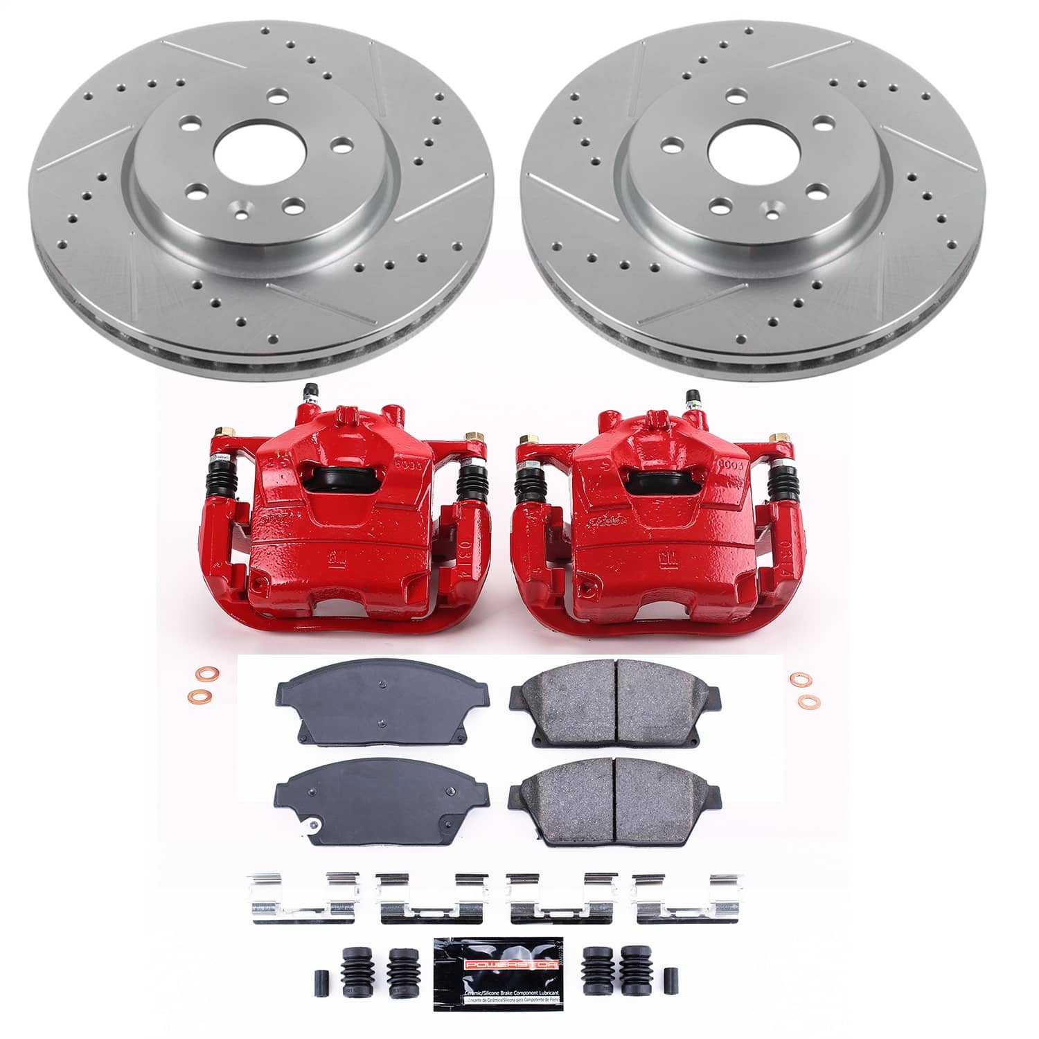 Power Stop - KC6996 - Front - Disc Brake Pad/Caliper and Rotor Kit