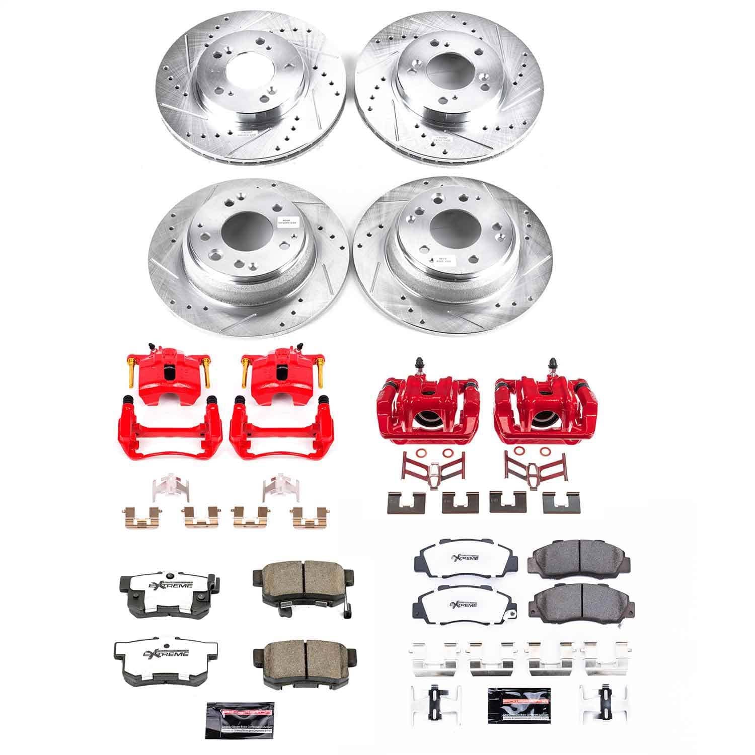 Power Stop - KC705-26 - Front and Rear - Disc Brake Pad/Caliper and Rotor Kit