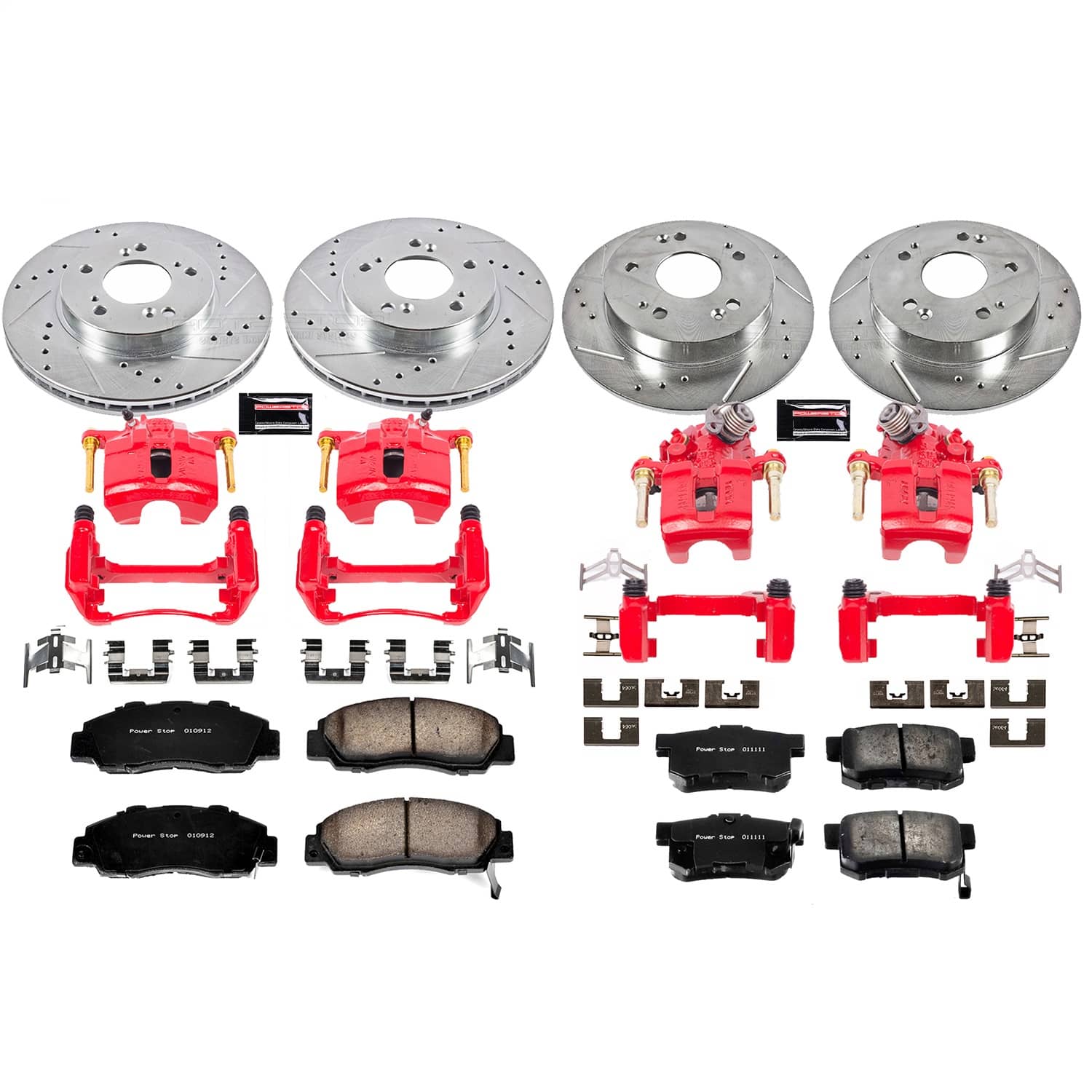 Power Stop - KC706 - Front and Rear - Disc Brake Pad/Caliper and Rotor Kit