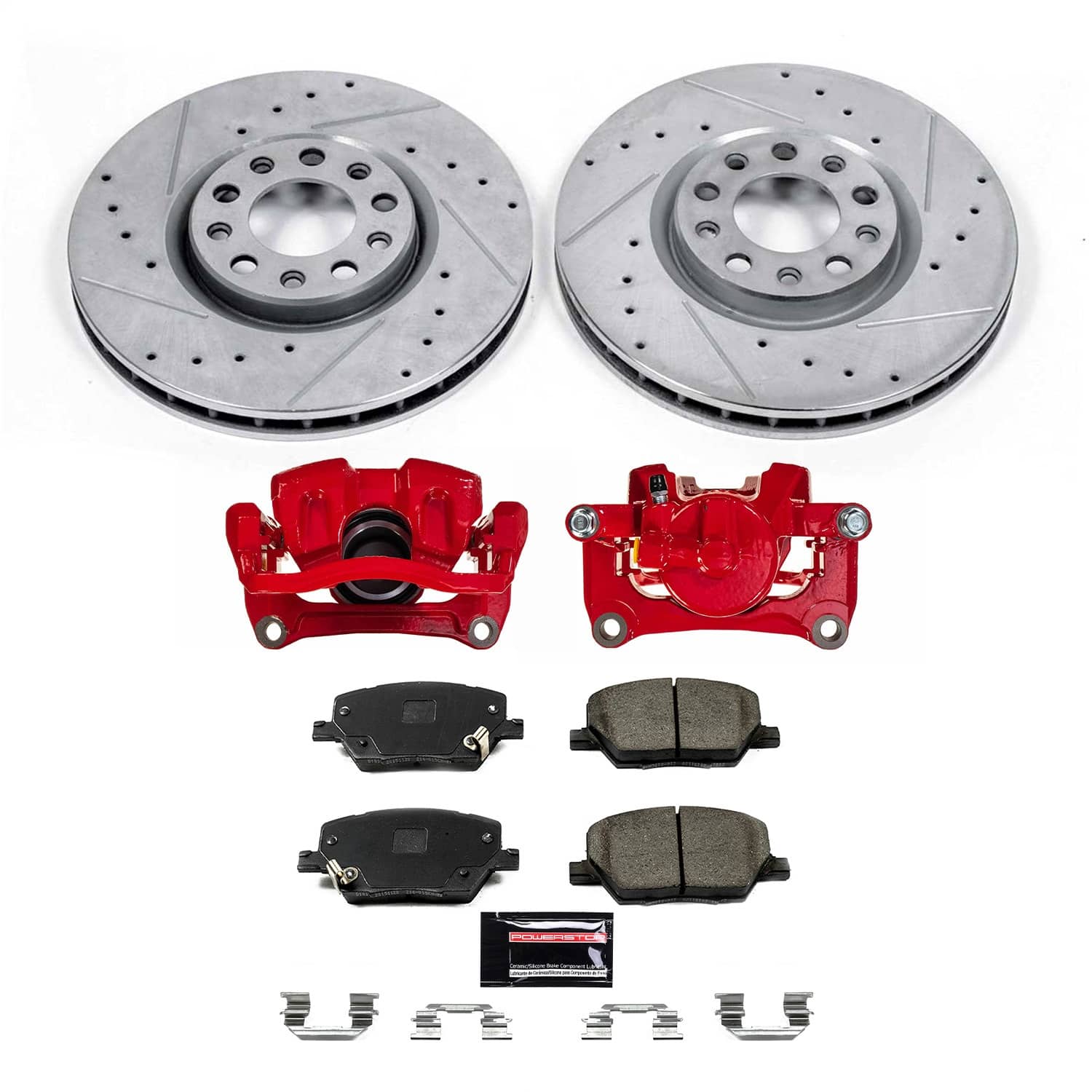 Power Stop - KC7299 - Front - Disc Brake Pad/Caliper and Rotor Kit