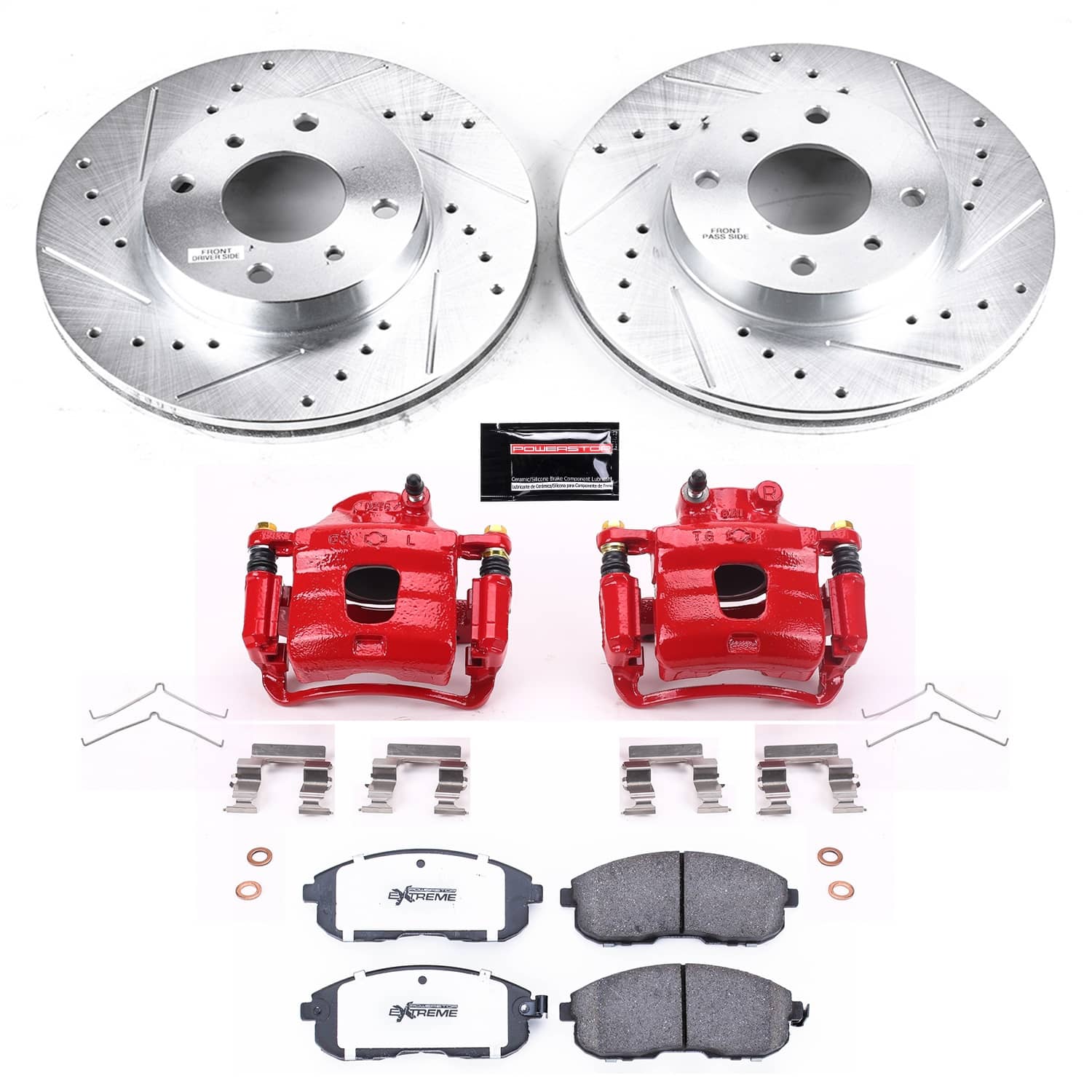 Power Stop - KC749-26 - Front - Disc Brake Pad/Caliper and Rotor Kit
