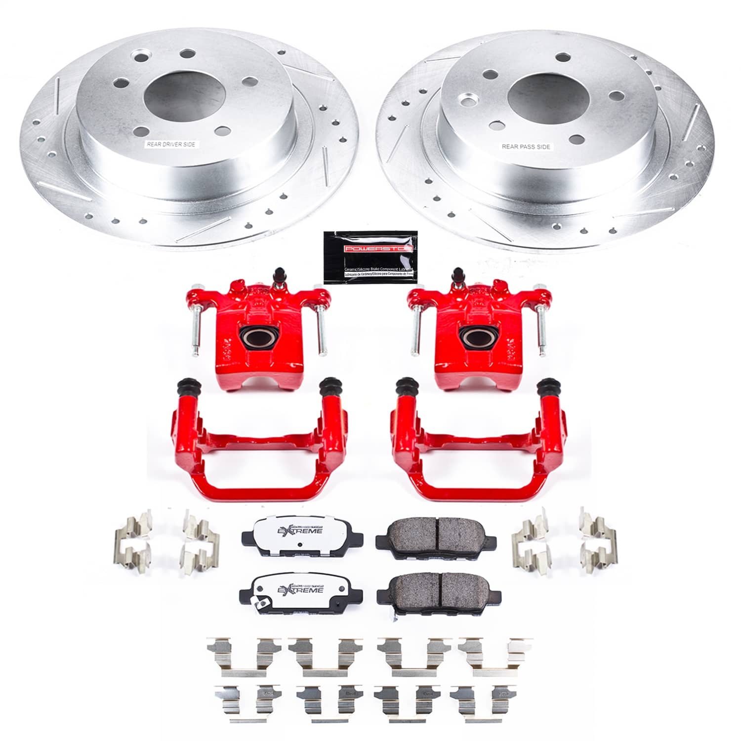 Power Stop - KC7864-26 - Rear - Disc Brake Pad/Caliper and Rotor Kit