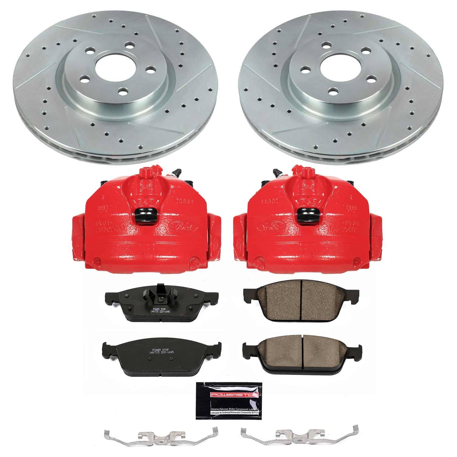 Power Stop - KC8175 - Front - Disc Brake Pad/Caliper and Rotor Kit