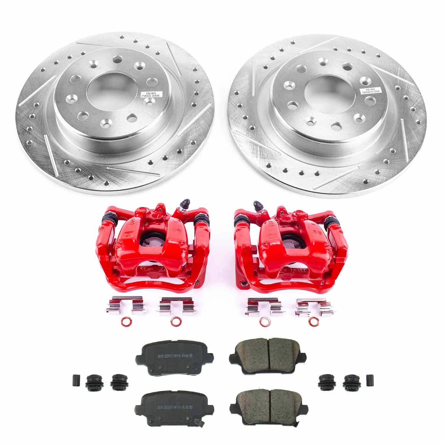 Power Stop - KC8677 - Rear - Disc Brake Pad/Caliper and Rotor Kit