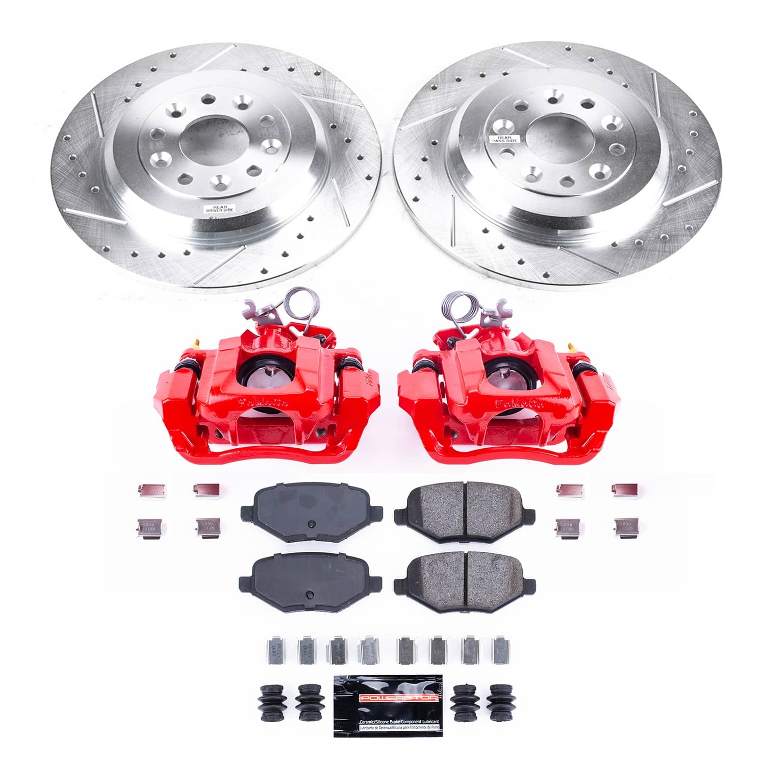 Power Stop - KC8846 - Rear - Disc Brake Pad/Caliper and Rotor Kit