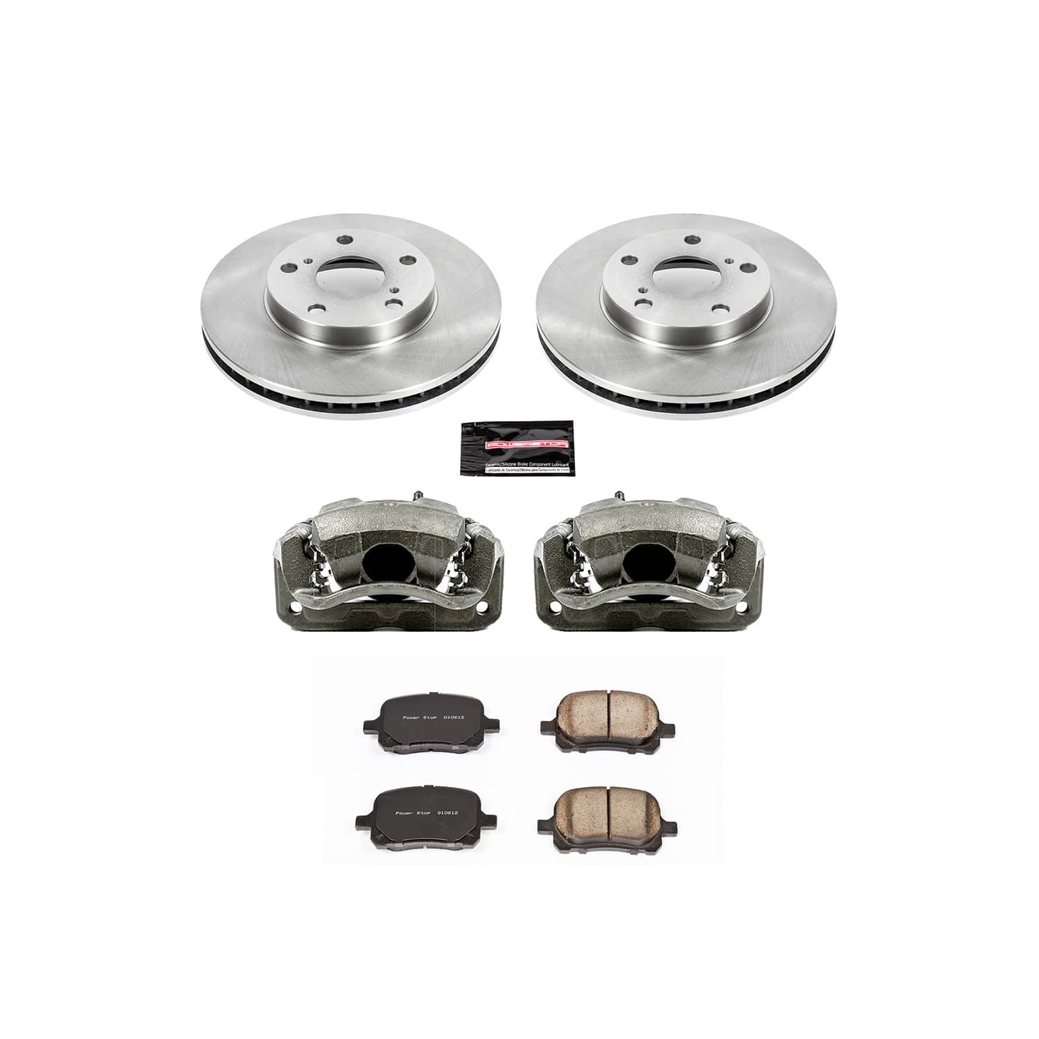 Power Stop - KCOE1058 - Front - Disc Brake Pad/Caliper and Rotor Kit