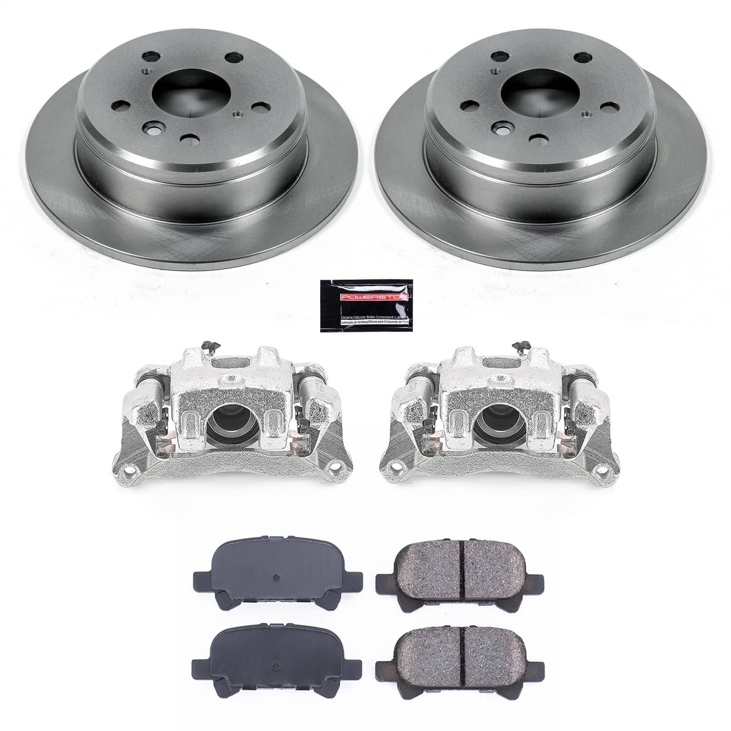 Power Stop - KCOE1083A - Rear - Disc Brake Pad/Caliper and Rotor Kit