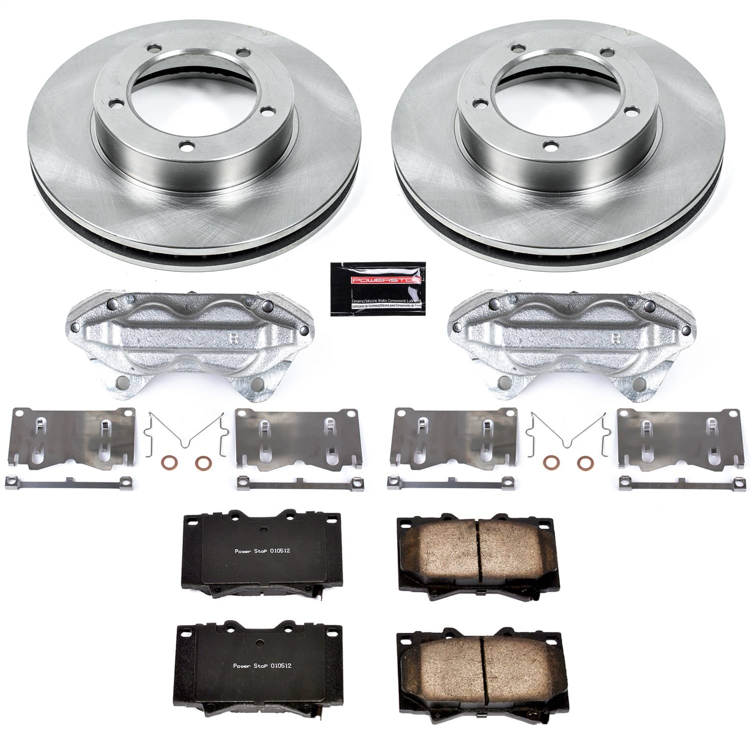 Power Stop - KCOE1132 - Front - Disc Brake Pad/Caliper and Rotor Kit