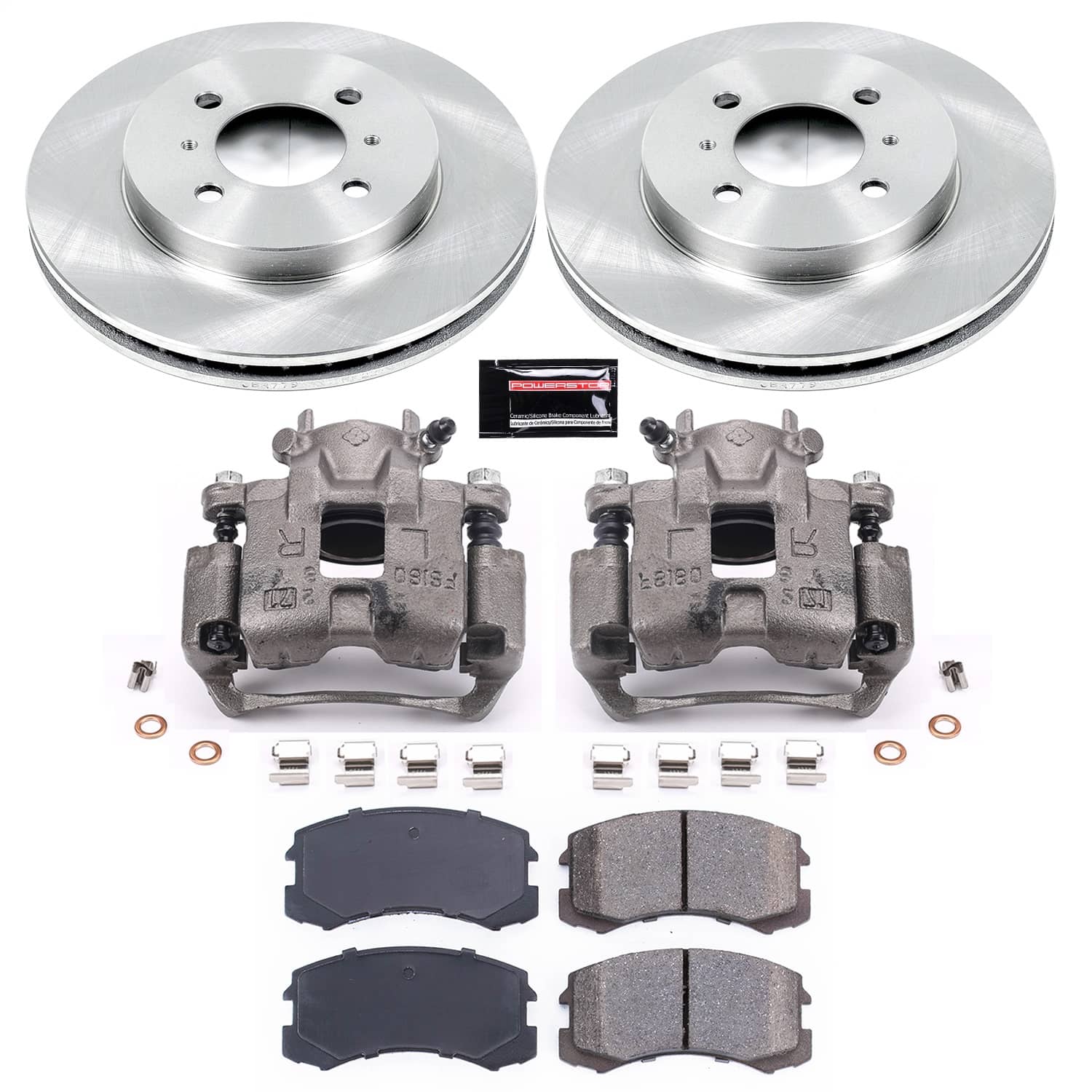 Power Stop - KCOE1215 - Front - Disc Brake Pad/Caliper and Rotor Kit