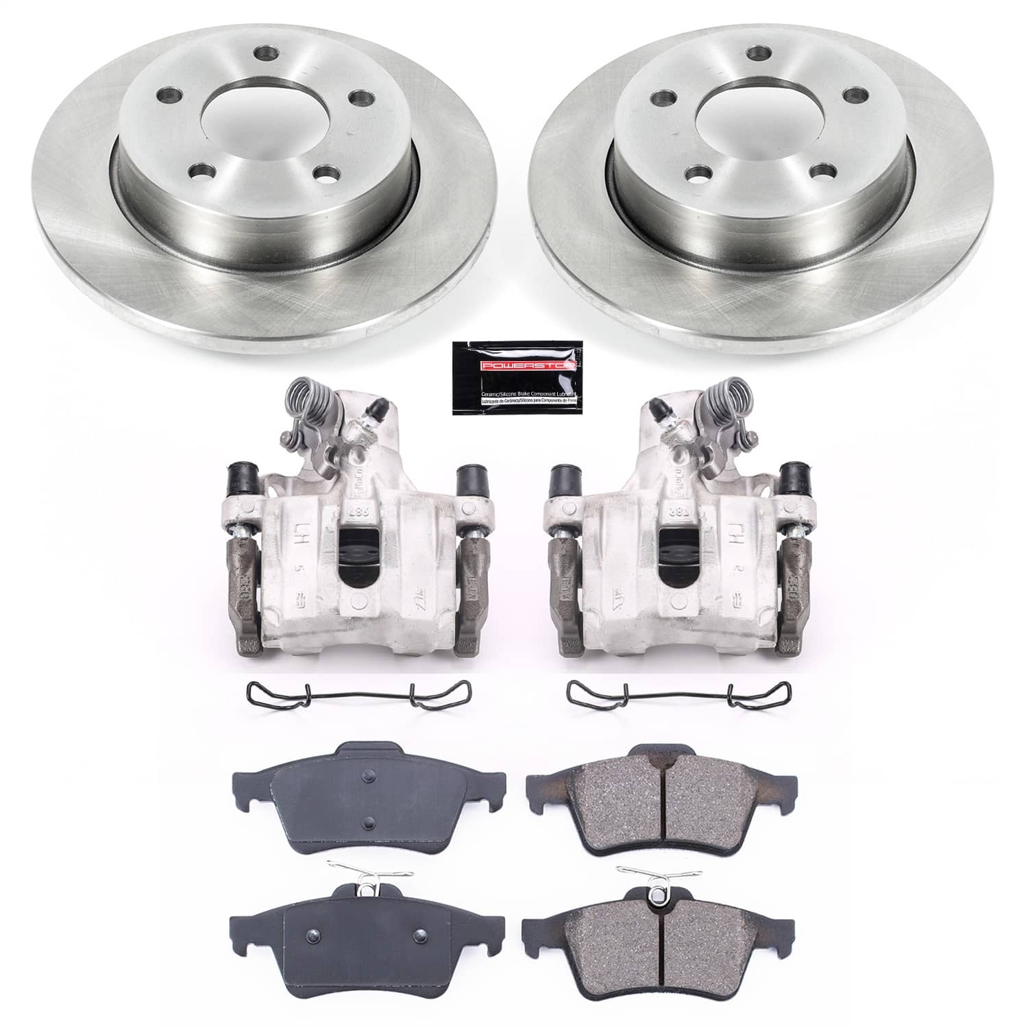 Power Stop - KCOE123 - Rear - Disc Brake Pad/Caliper and Rotor Kit