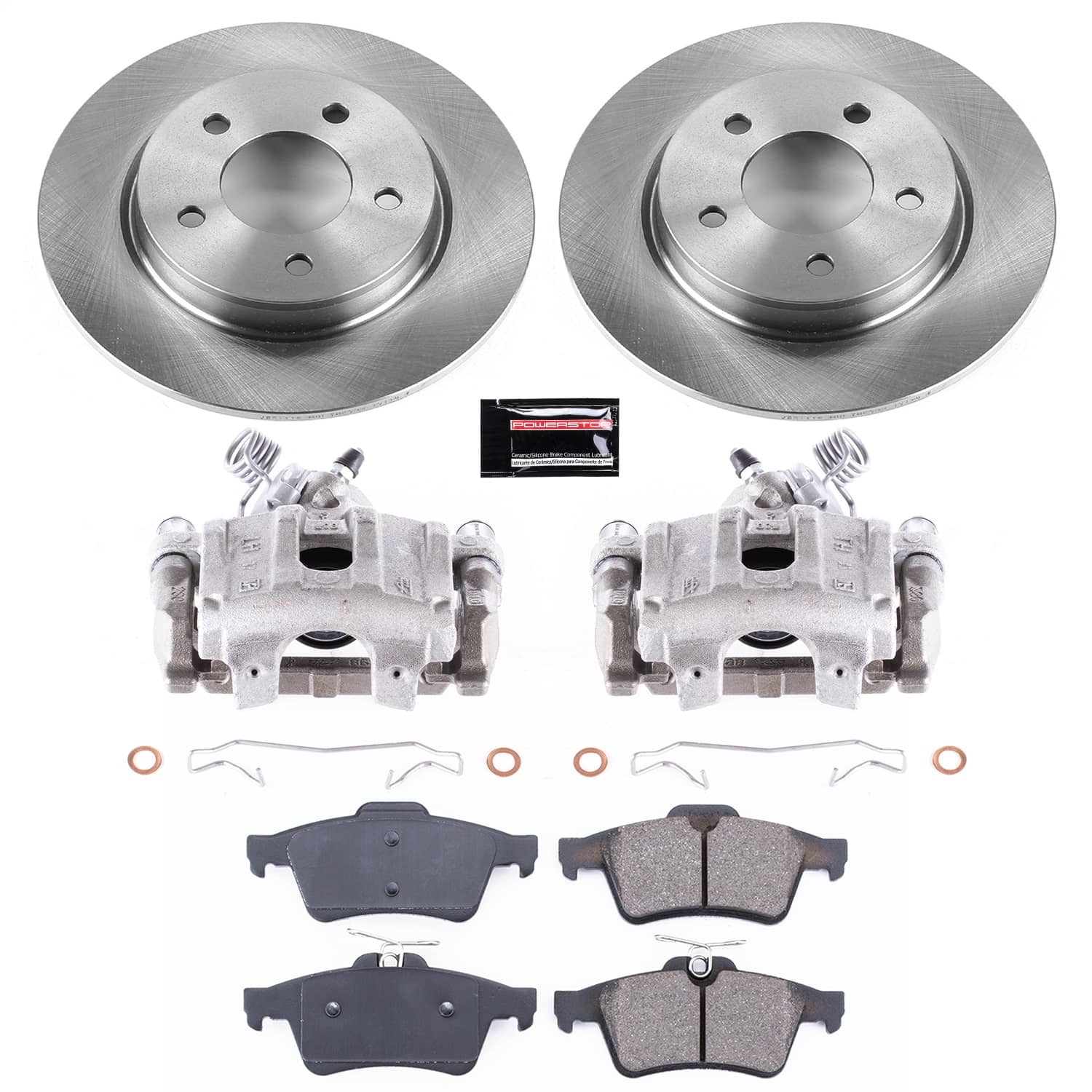 Power Stop - KCOE129 - Rear - Disc Brake Pad/Caliper and Rotor Kit