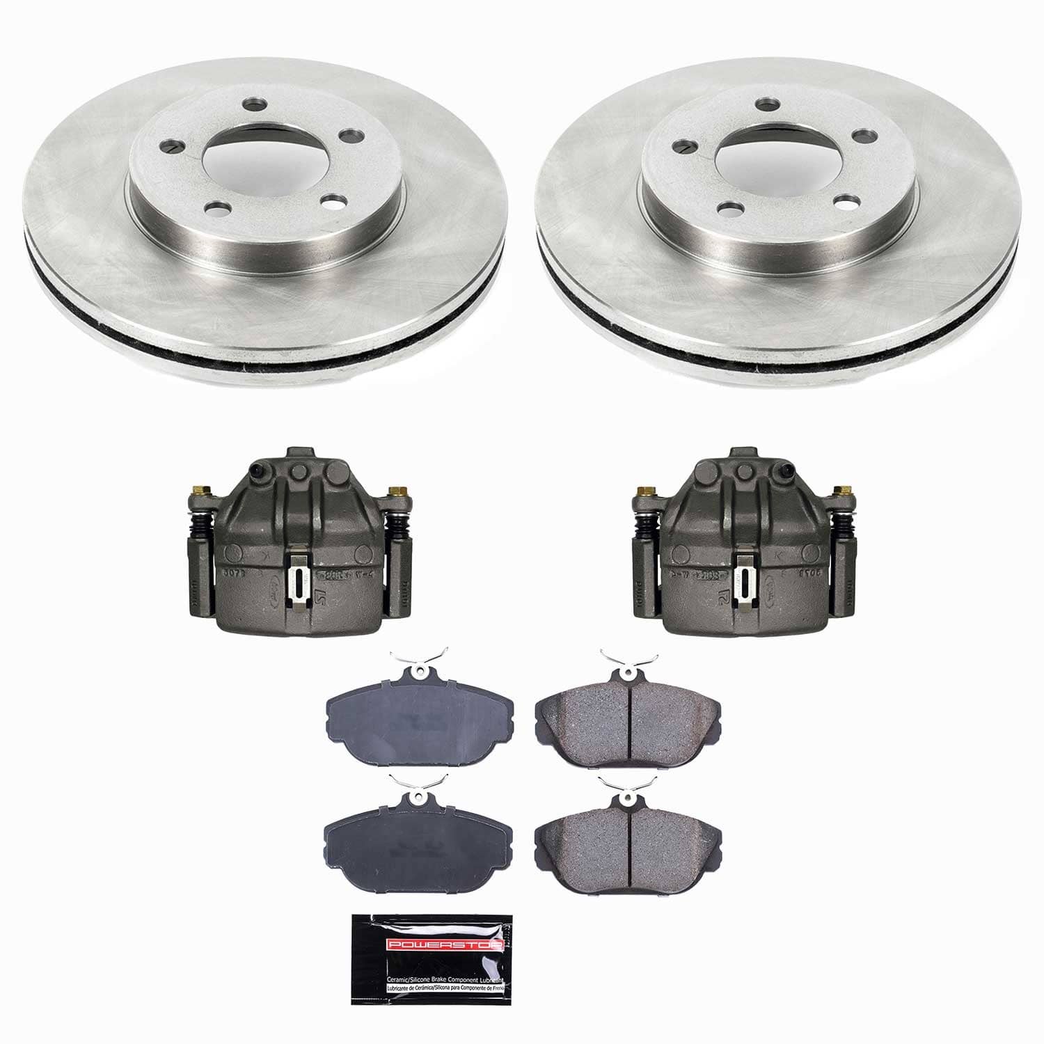 Power Stop - KCOE1327 - Front - Disc Brake Pad/Caliper and Rotor Kit