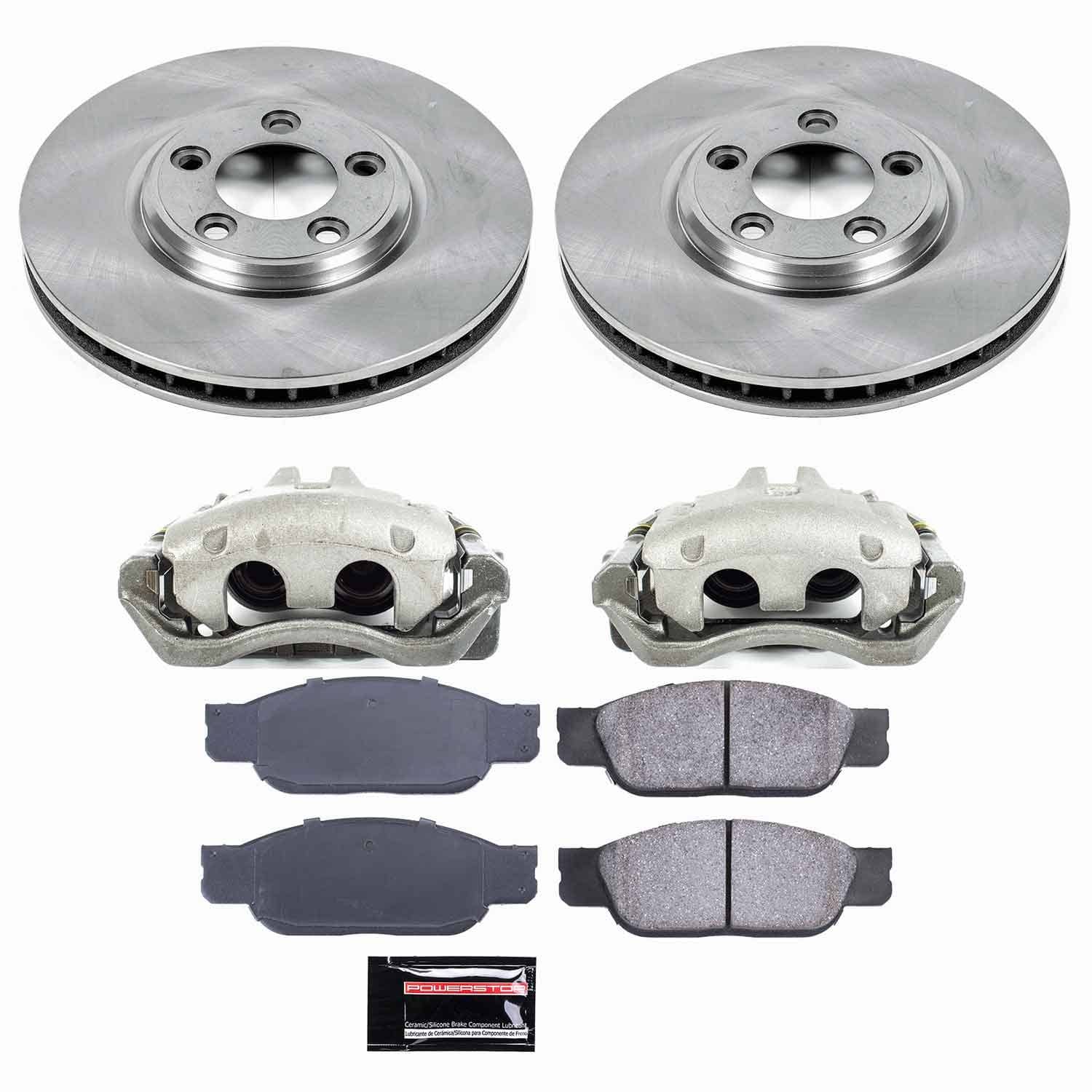 Power Stop - KCOE1351 - Front - Disc Brake Pad/Caliper and Rotor Kit