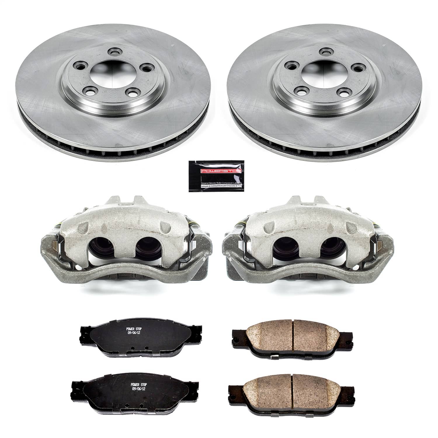 Power Stop - KCOE1353 - Front - Disc Brake Pad/Caliper and Rotor Kit