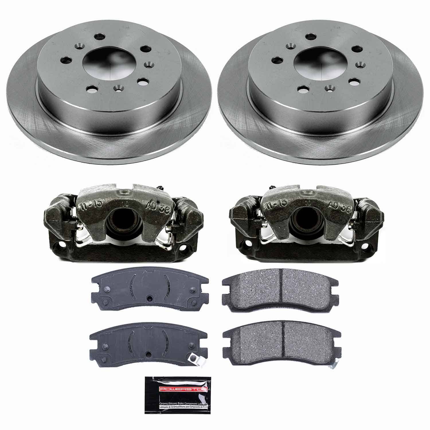 Power Stop - KCOE1440 - Rear - Disc Brake Pad/Caliper and Rotor Kit